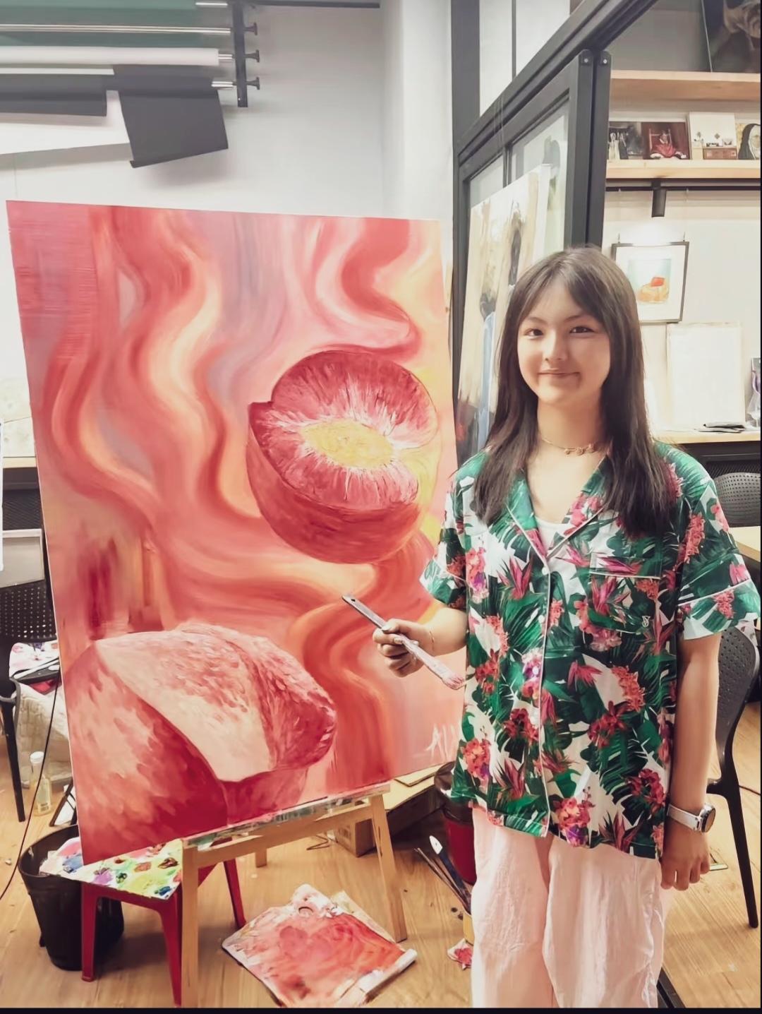 小姑娘不穿贵妇装，是不是特别阳光。网传一副画拍卖价格一百多万呢！不知道是不是真的