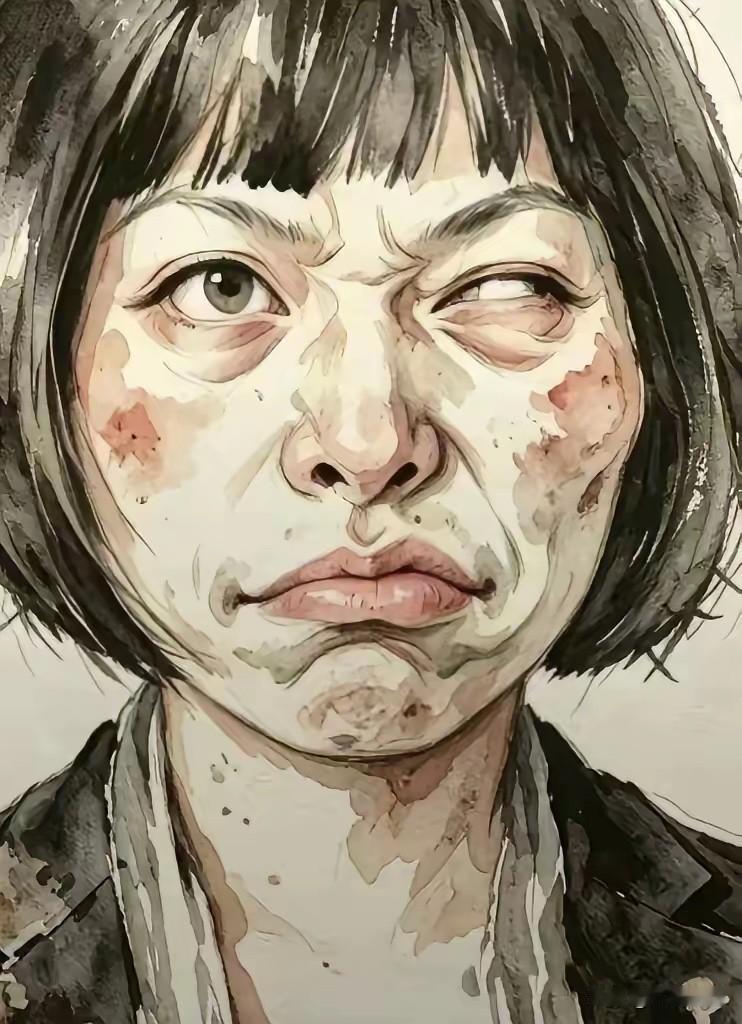 网友给清华美院丁荭教授画了几幅神形兼备的艺术像，属于抽象画还是先锋画法难以定论，