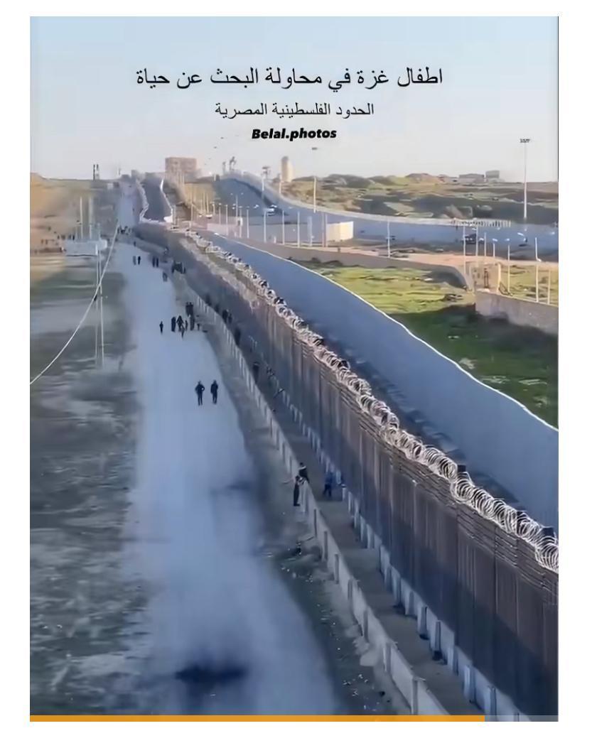 埃及修建的七层边界墙，确保巴勒斯坦人连根毛都进不了埃及。