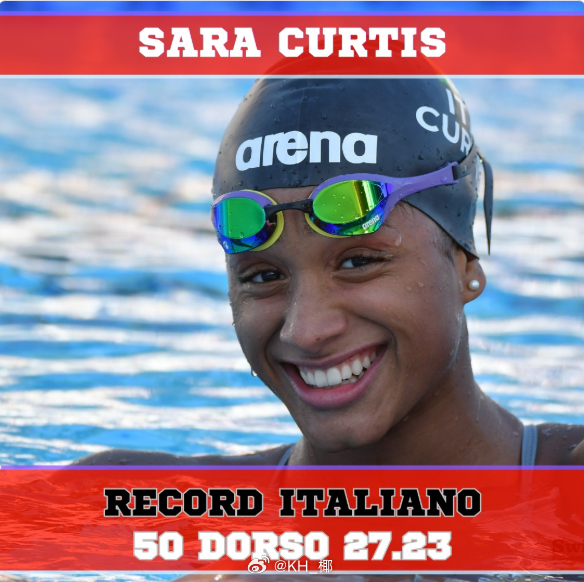 Sette Colli公开赛 女50仰预赛Sara Curtis 27.23 N