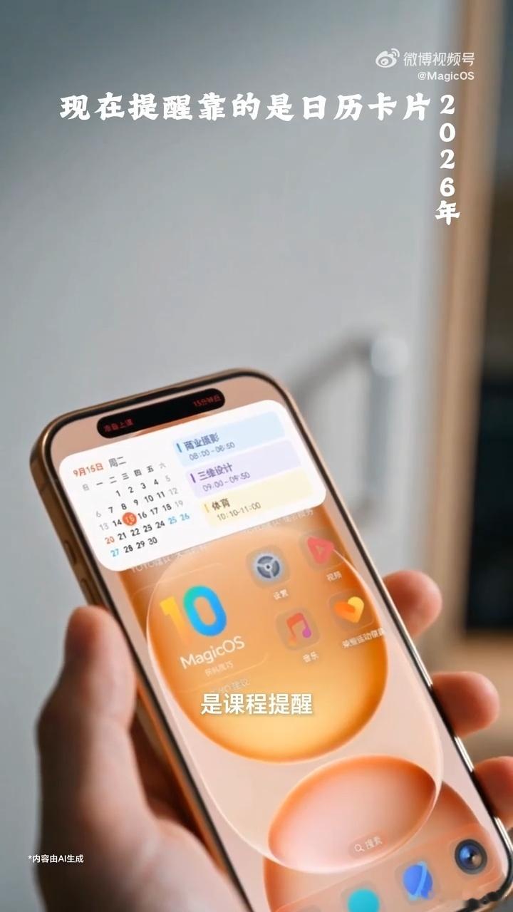 荣耀日历带来趣味满满的时空大片式课程提醒，穿越从古至今再到未来四个时空，陪伴大家