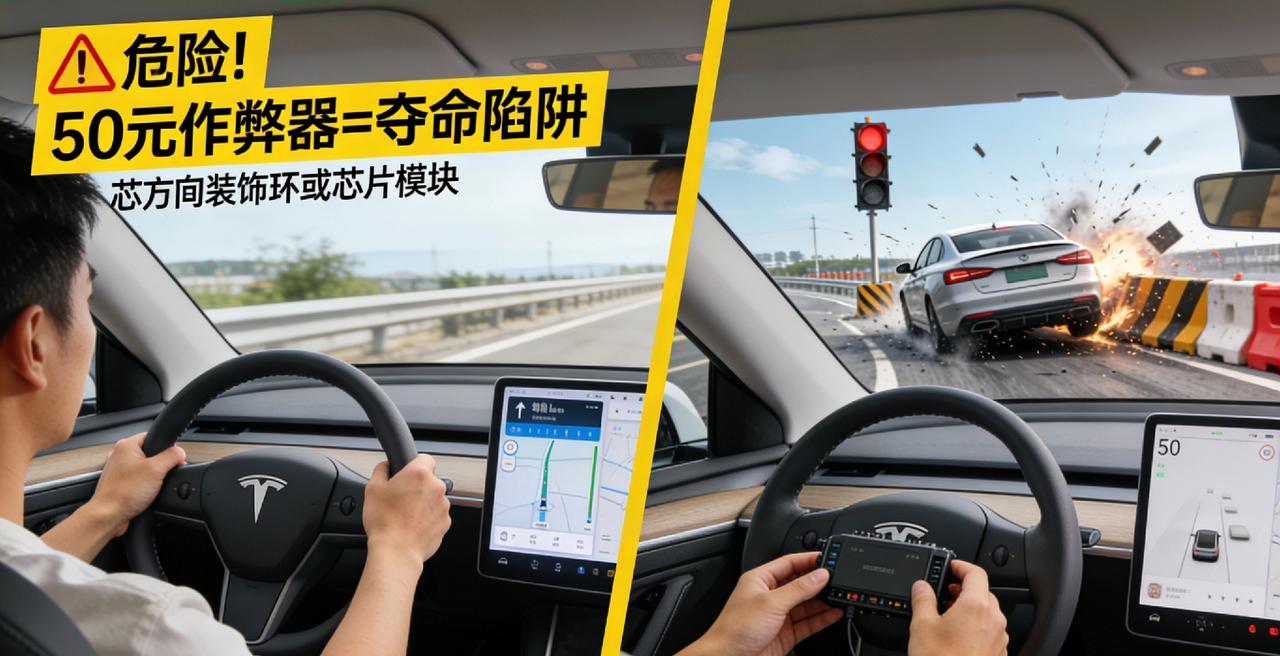 央视曝"智驾神器"陷阱：50元作弊器骗系统，有人已获刑
 
央视近日揭露，电商平