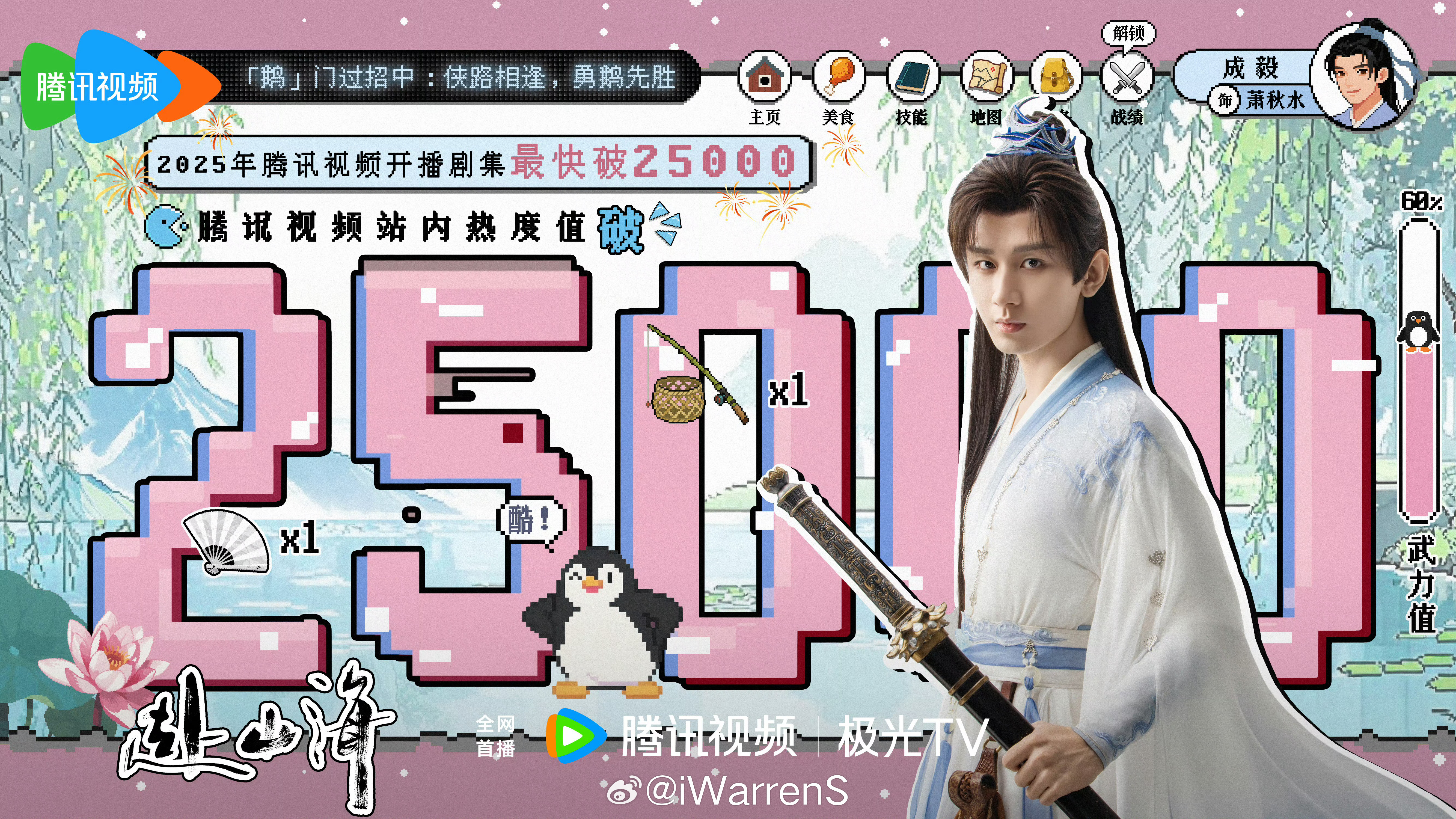 成毅领衔主演赴山海腾讯站内热度值破25000啦！真的好快！🔥赴山海云包场 ​​