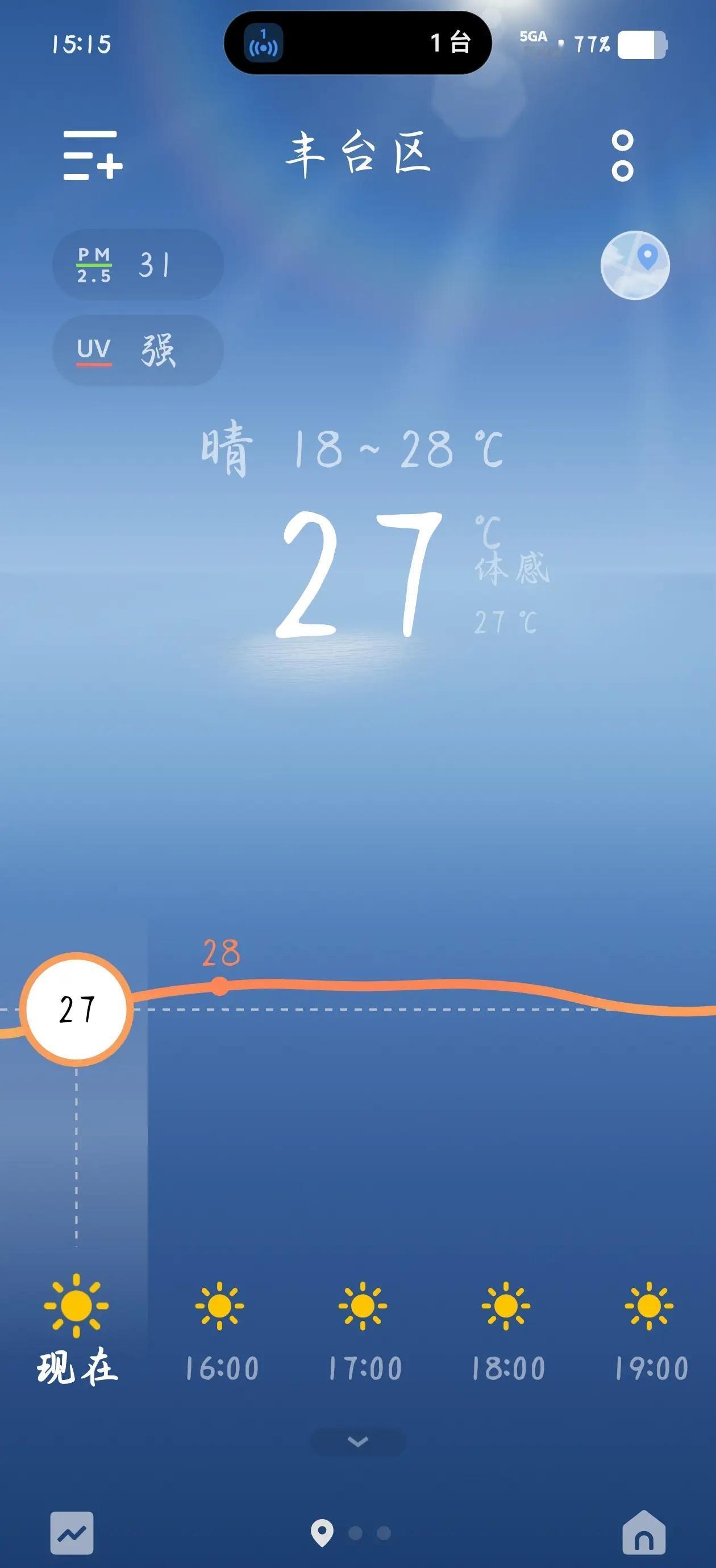 好家伙，青岛和济南居然差这么多度，青岛这时候还要穿外套，北京这里只能穿短袖，分分