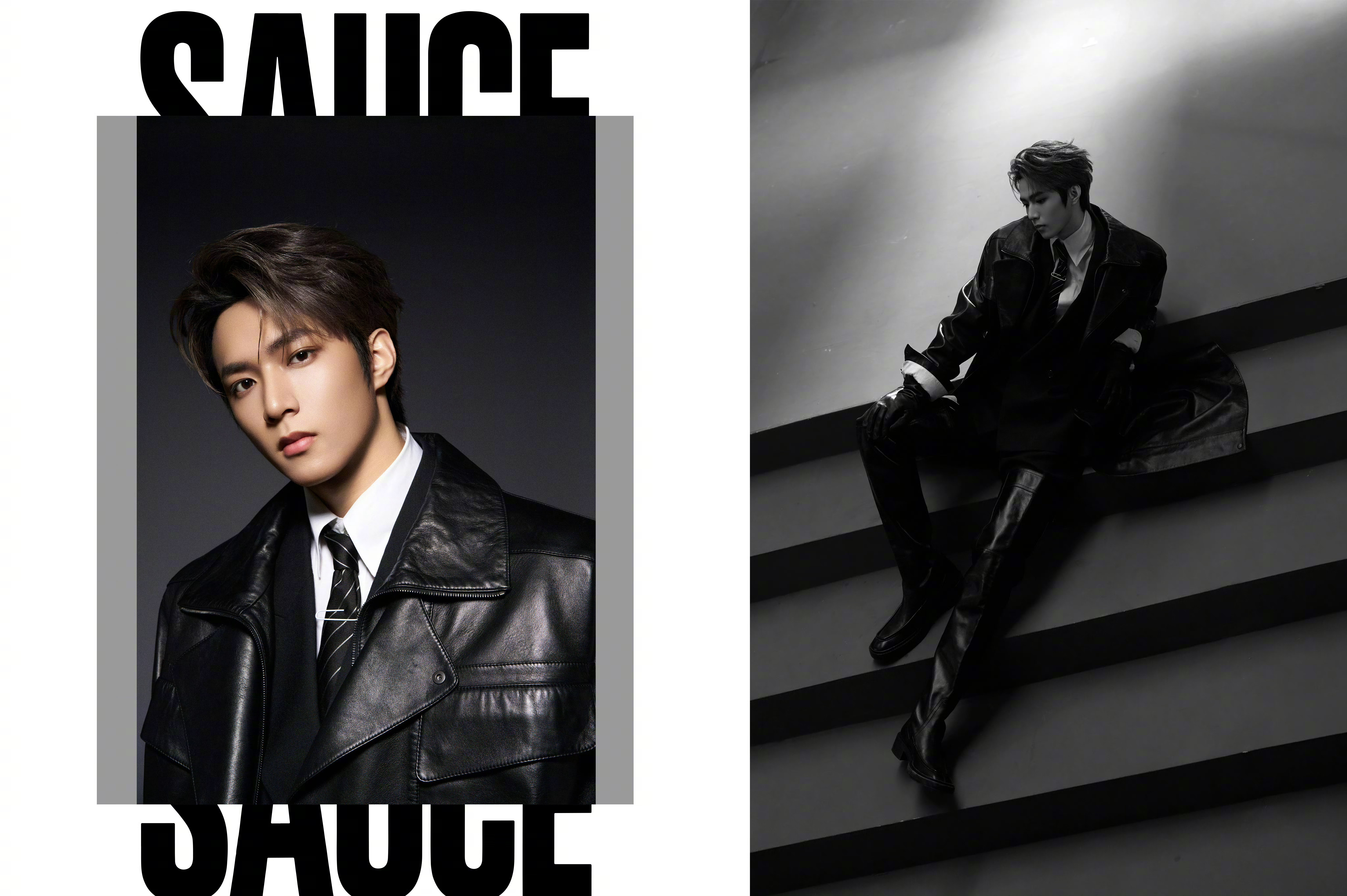 刘耀文  'SAUCE' MV 造型花絮继续，这组来自SAINT LAURENT