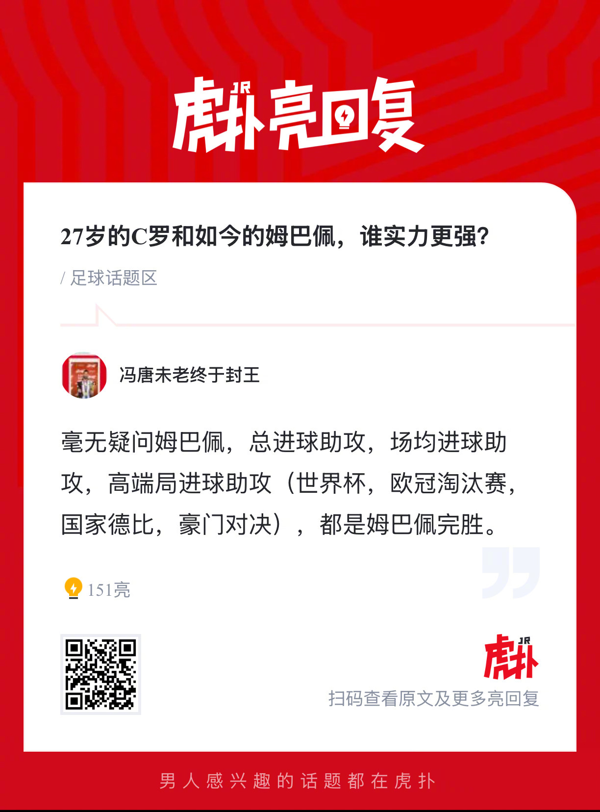 27岁的C罗和如今的姆巴佩，谁实力更强？ 