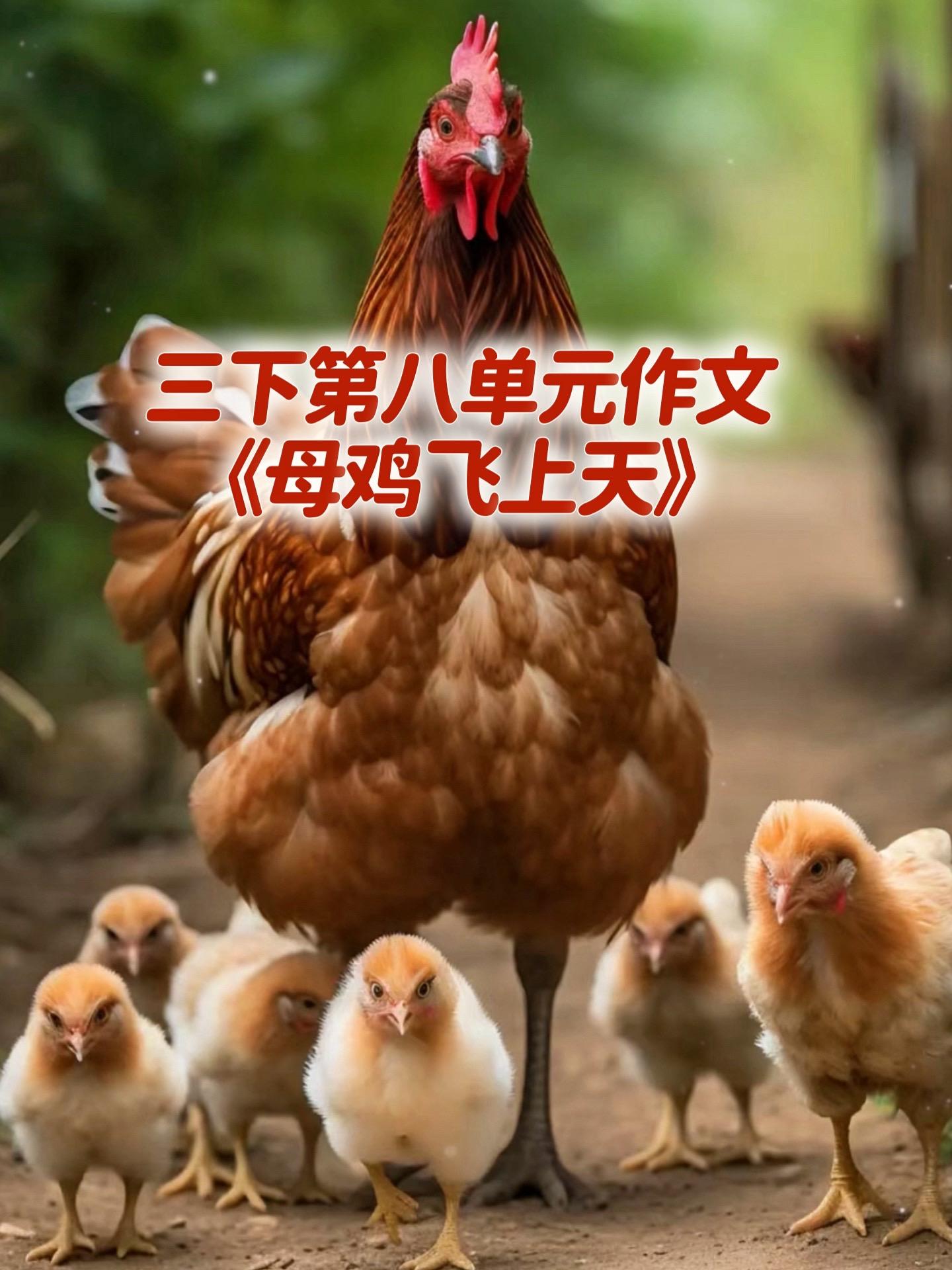 《母鸡飞上天》 优秀范文。宝妈们，小学三年级下册第八单元作文《母鸡飞上天》