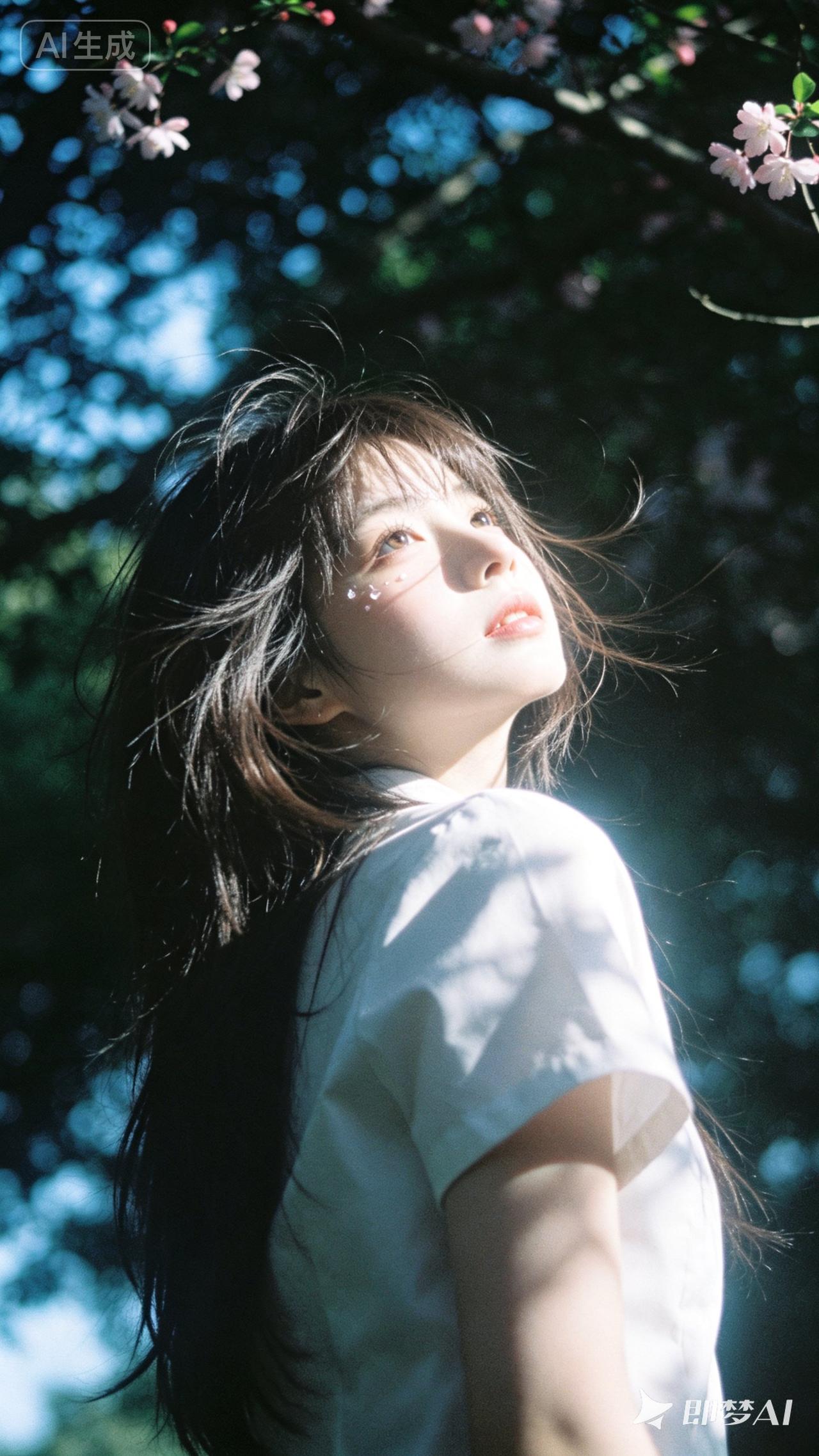 你喜欢哪一种气质的美人? 阳光洒落，少女仰望，花海中的梦幻瞬间
