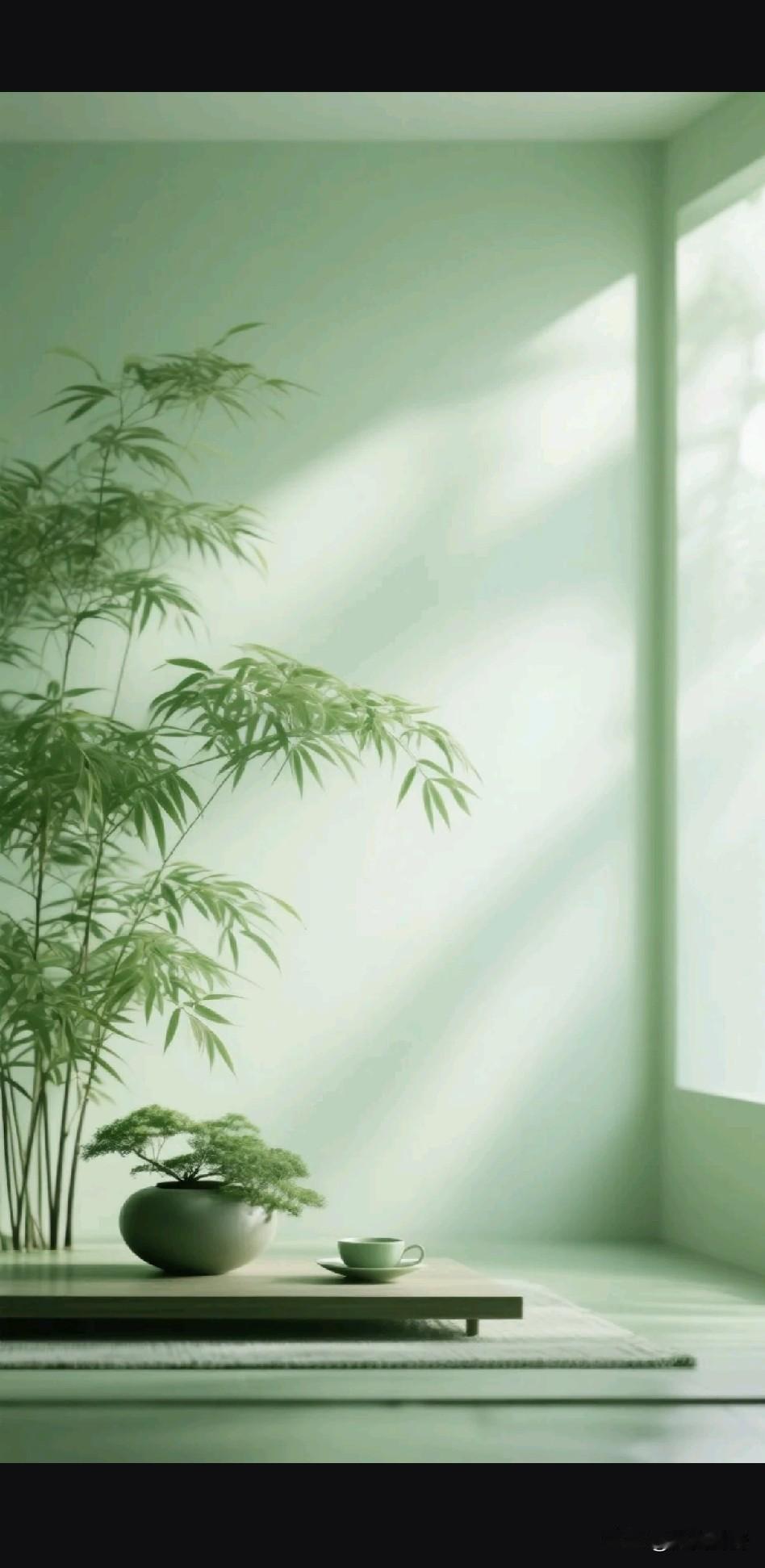 《观云听竹说从容》

莫道余晖晚，霞光尚满天。
水穷风未止，云起月犹圆。
竹影斜