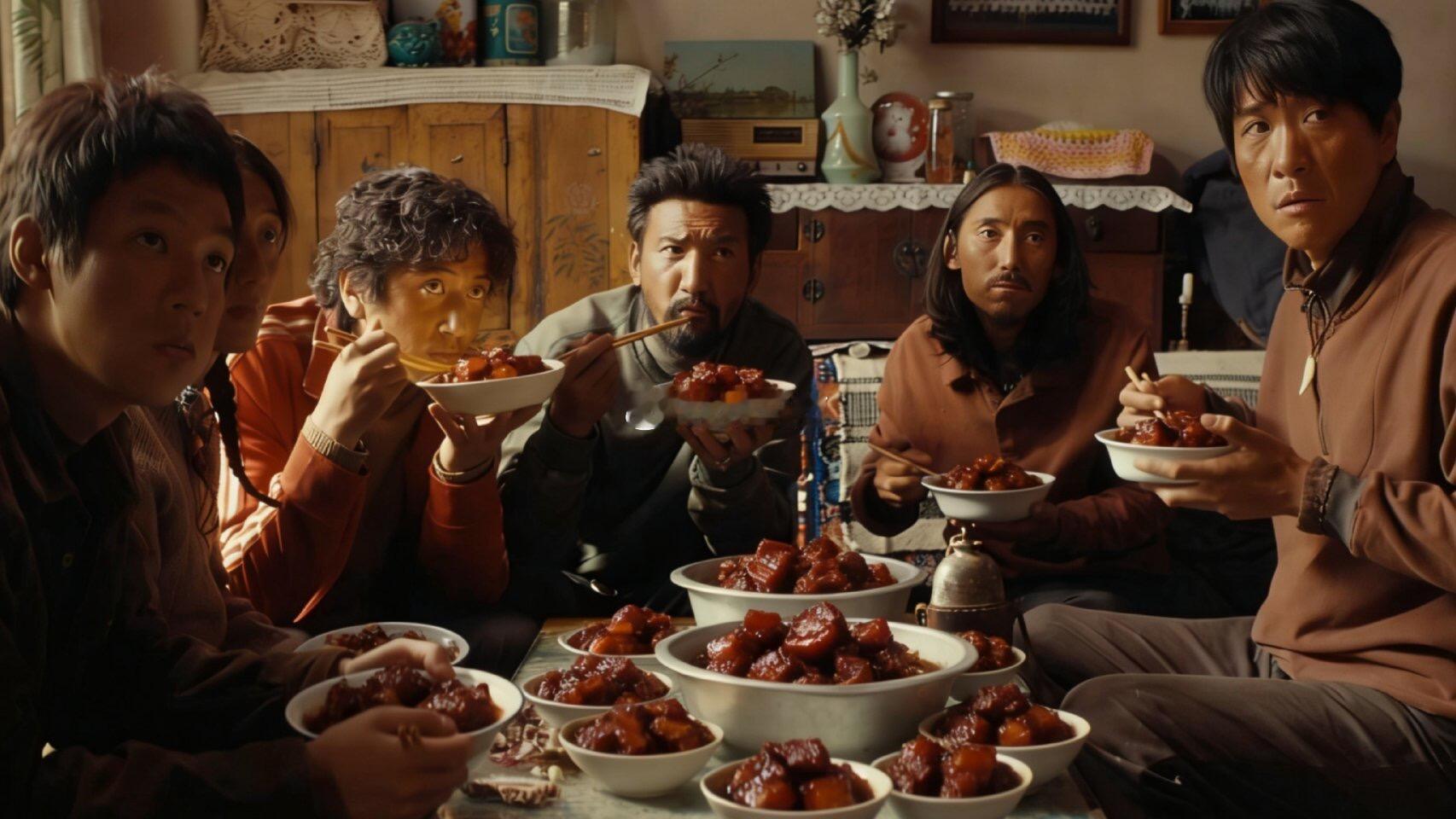 杨紫喊土豆吕严回家吃饭一句“回家吃饭”，巡山队与生命树的故事线温柔交织。双担粉的