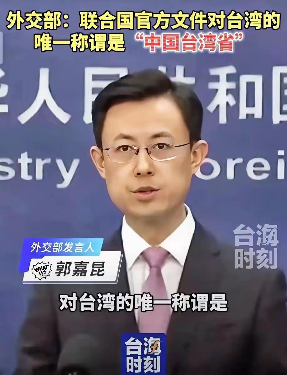 中国外交部开始发力了，联合国对台湾的官方文件统称为“中国台湾省”。
什么“中华台