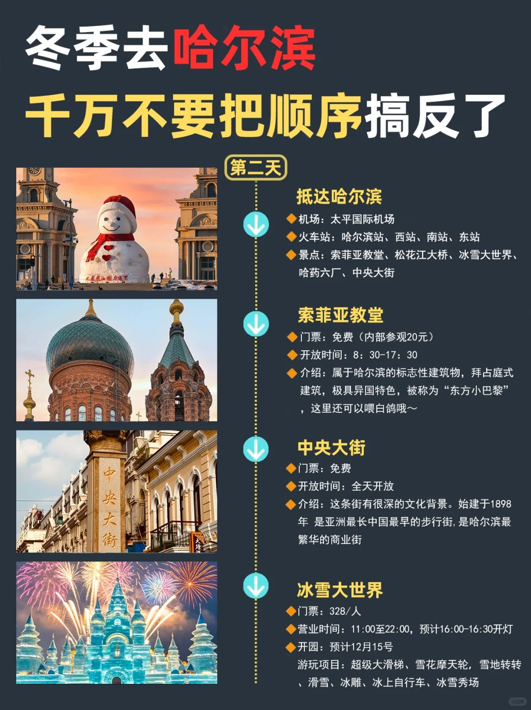 冬季去哈尔滨📍千万不要旅游顺序搞反了！