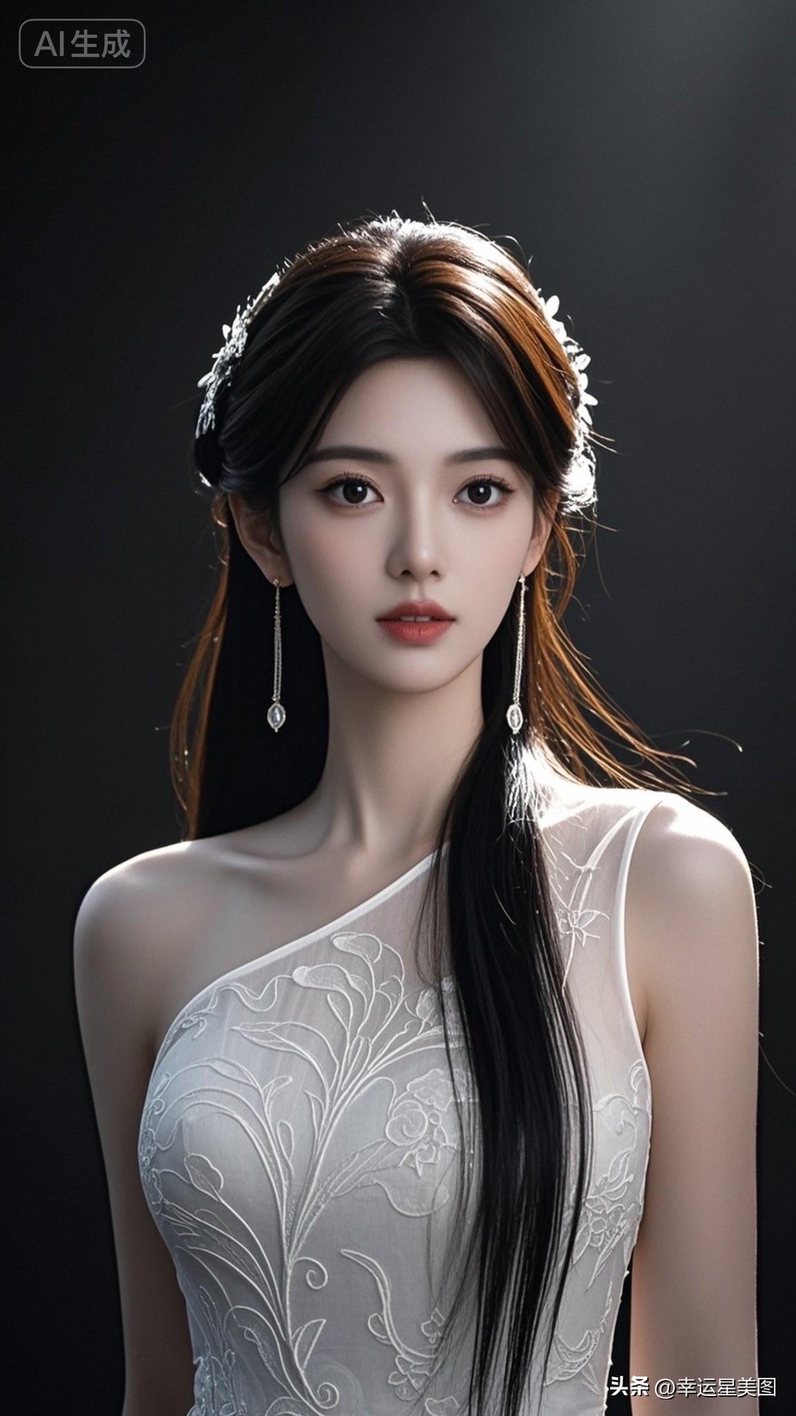 仙气飘飘的古典美人，精致妆容与华丽服饰相得益彰。