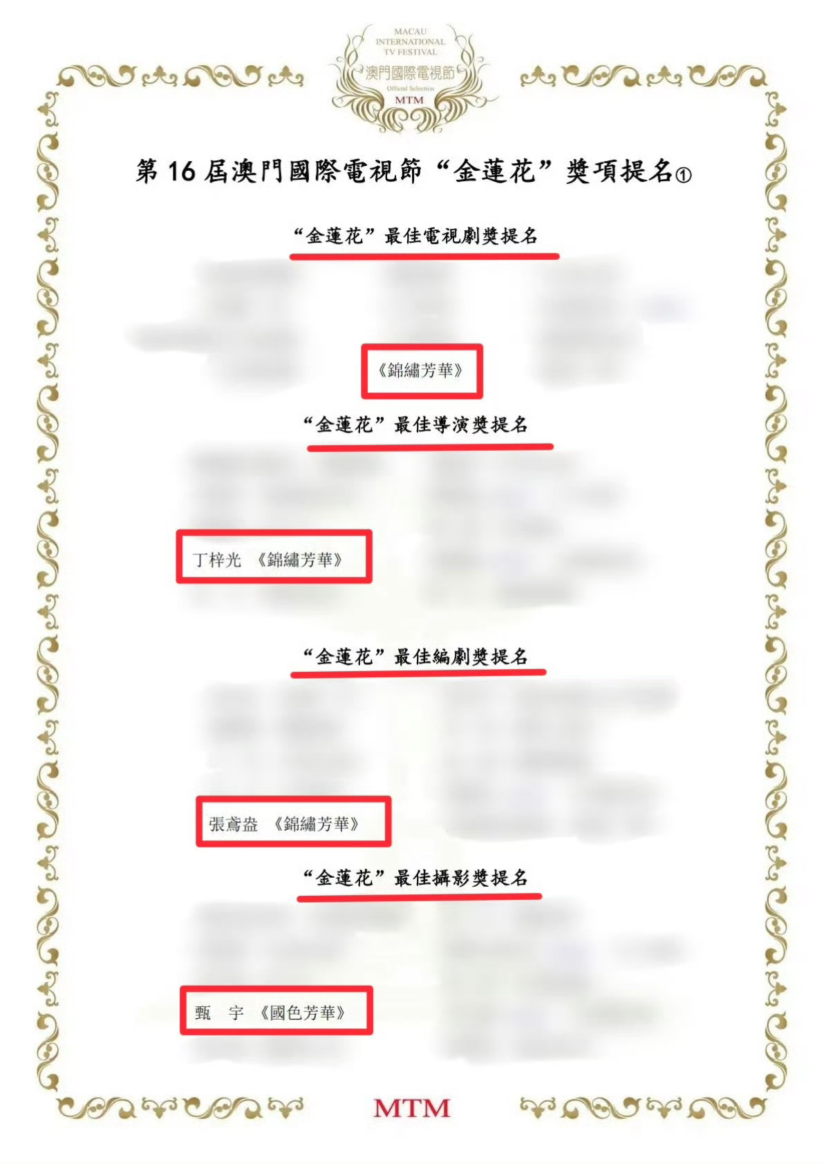 杨紫连续两年提名金莲花最佳女主角 实至名归 