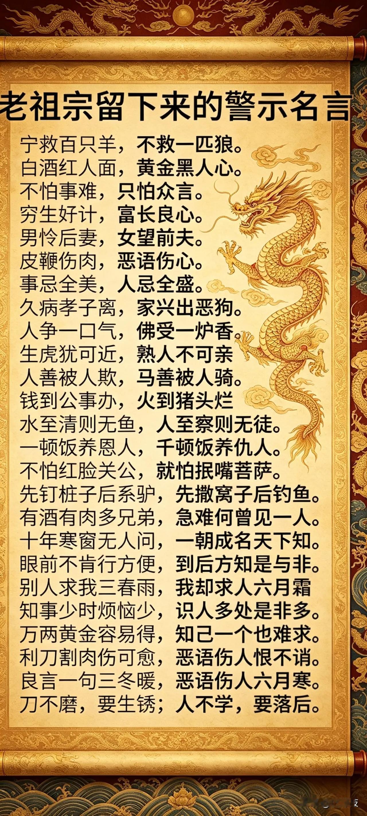 祖训箴言，警示后人，字字珠玑。