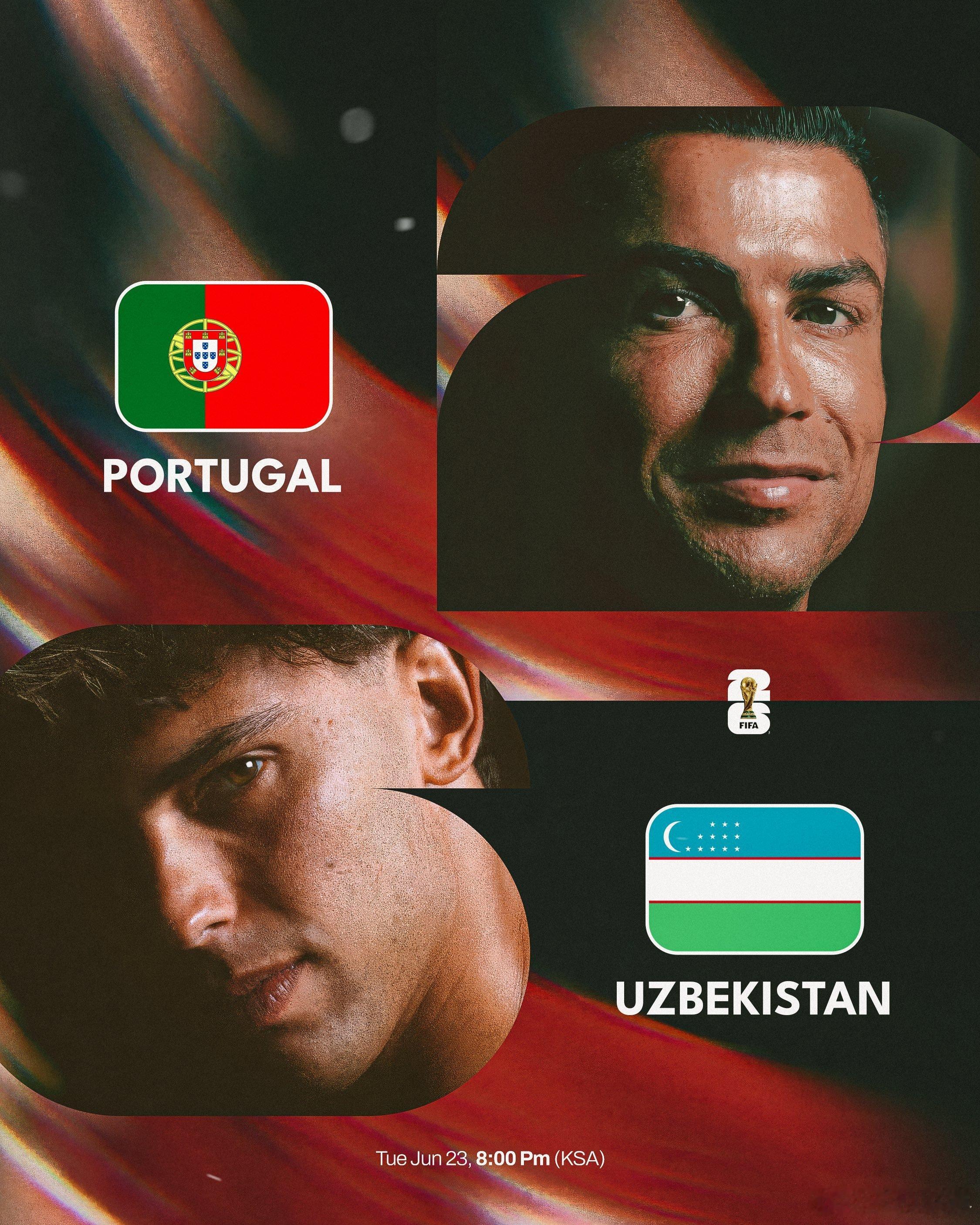 🇵🇹C罗和菲利克斯将会首发出战葡萄牙同乌兹别克斯坦队的比赛，祝他们好运！ 