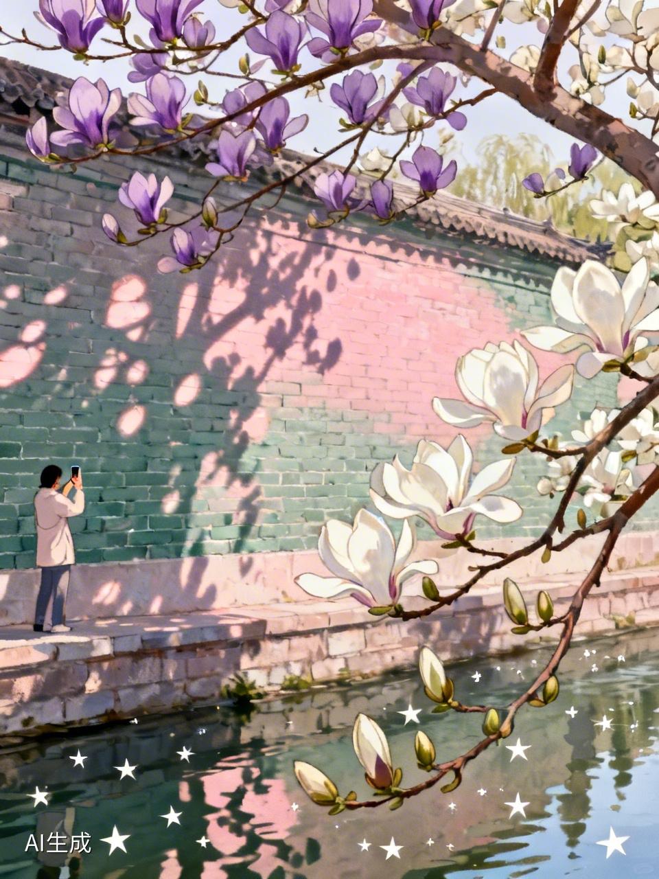 初春到了，玉兰花都开啦！在天津和平区的先农大院，一朵朵玉兰花缀满枝头，清香淡雅。
