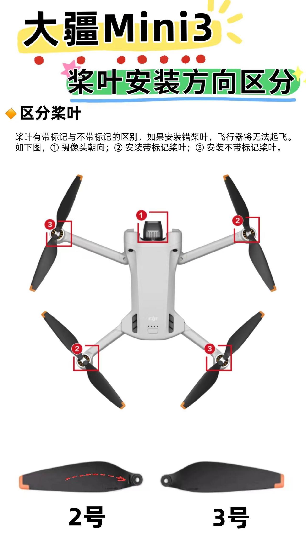 mini3桨叶怎么安装？mini3安装桨叶怎么区分方向，如何正确的安装mini3