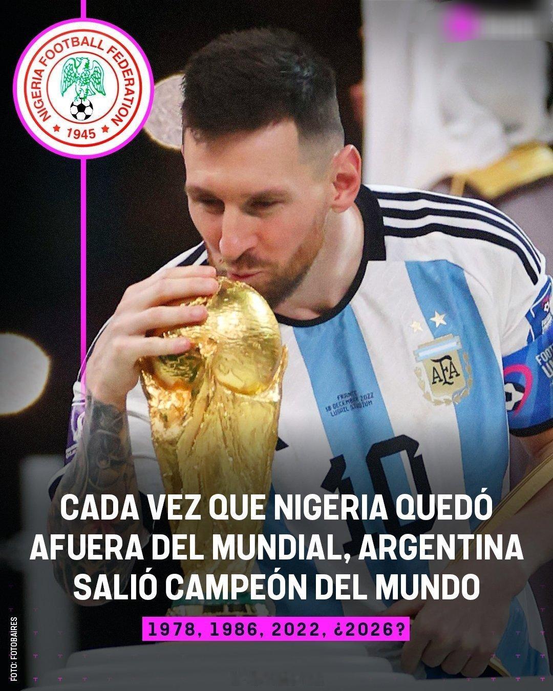 第四颗星会在2026年出现吗？👁⭐🏆🇦🇷🇳🇬 1985年：尼日利亚未