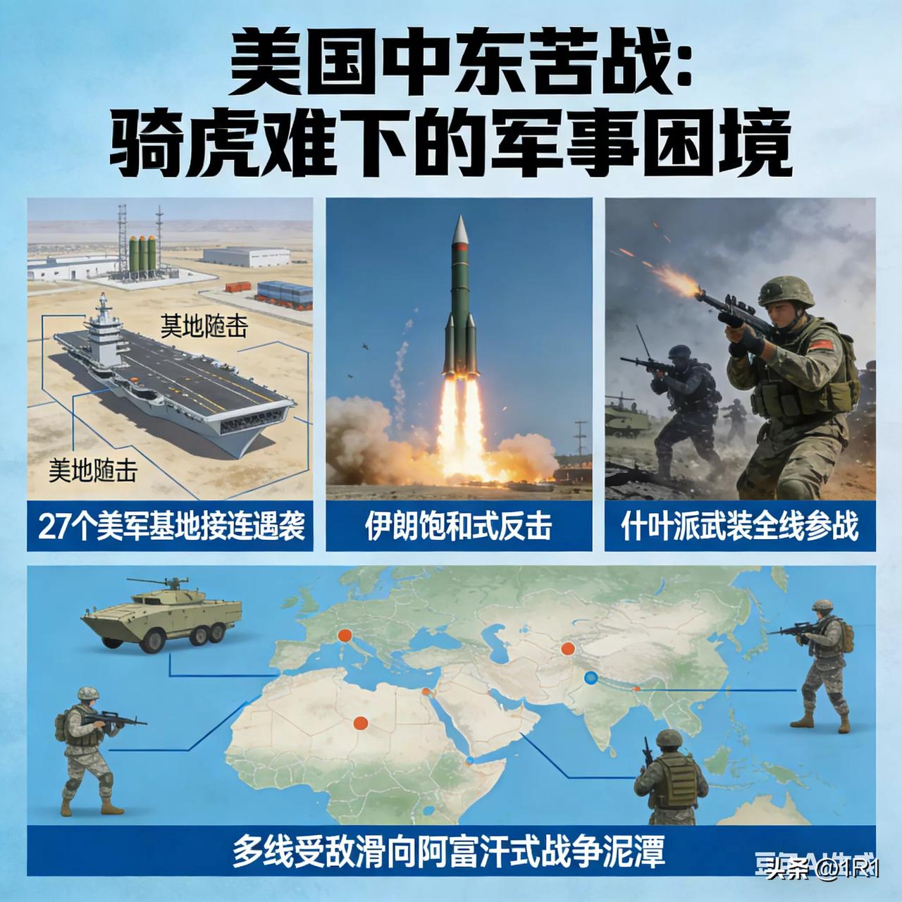 美国彻底骑虎难下！中东这一仗，注定是场拔不出来的苦战！原本想闪电速胜，如今却被伊