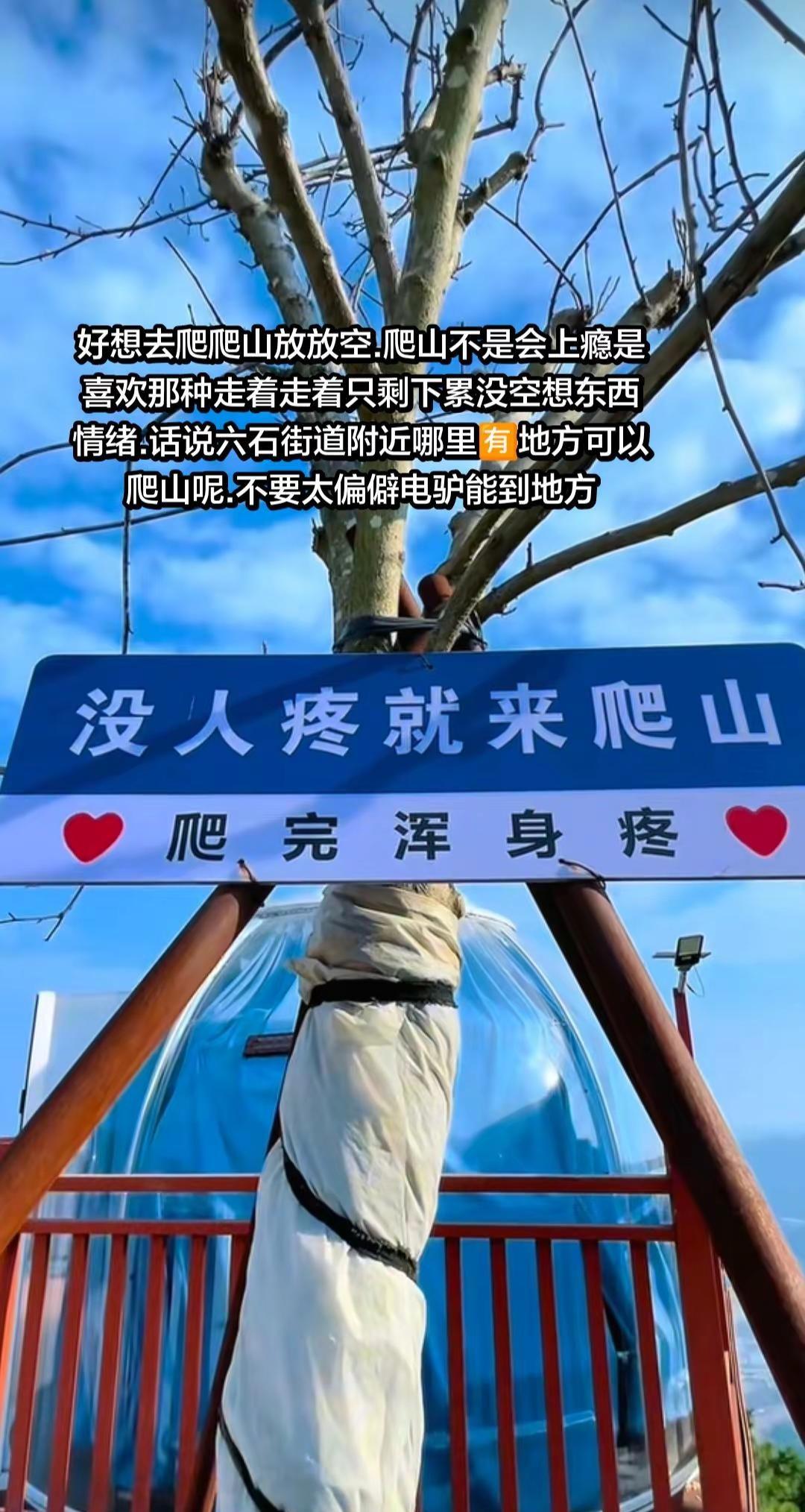 当你心情不好时候就去爬爬山，.因为除了累你没有心思想其他emo，爬山是最好的解压