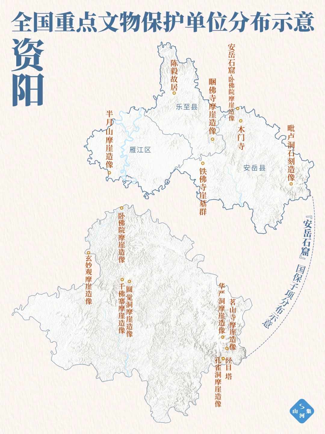 资阳全国重点文物保护单位分布