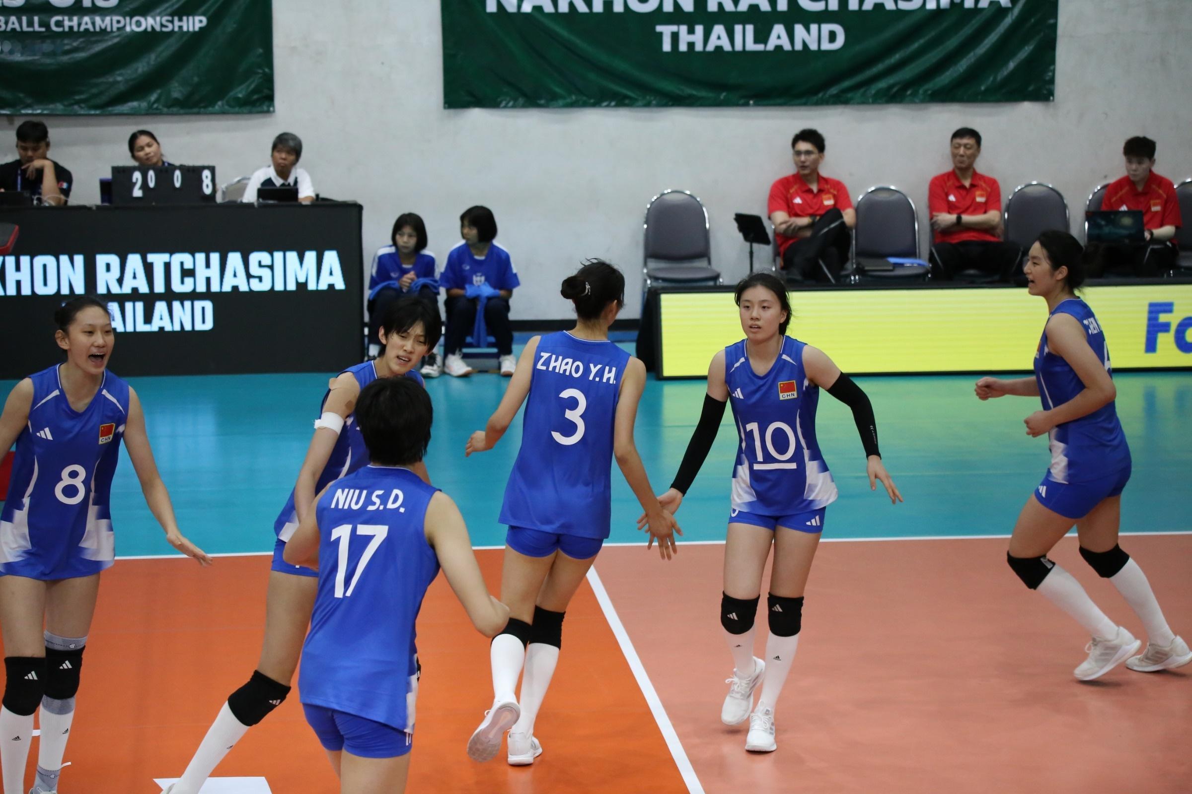U18女排亚锦赛，半决赛第二场，韩国队3比1逆转东道主泰国队，四局比分为17比2