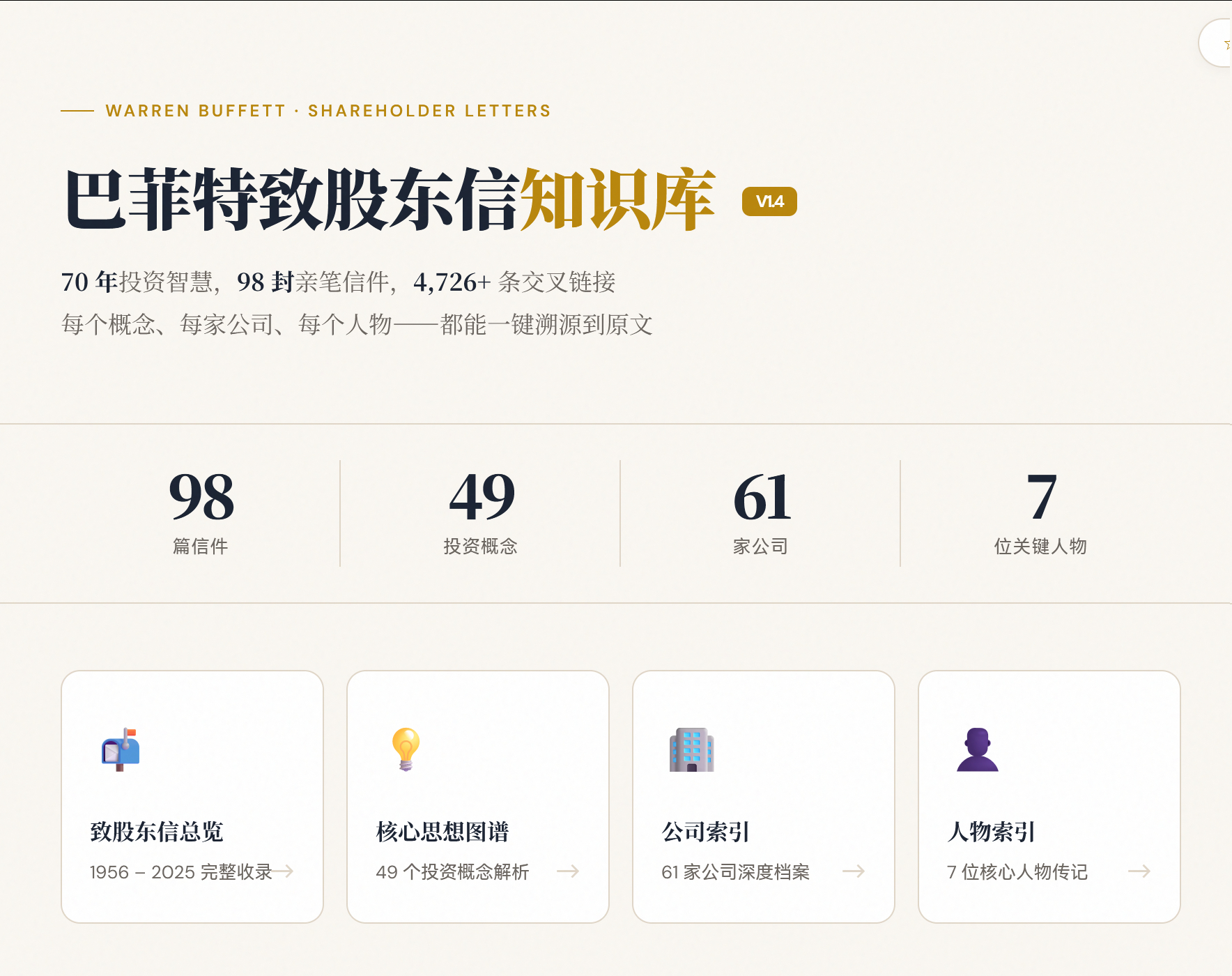 巴菲特知识库buffett-letters-eir.pages.dev/应该可以
