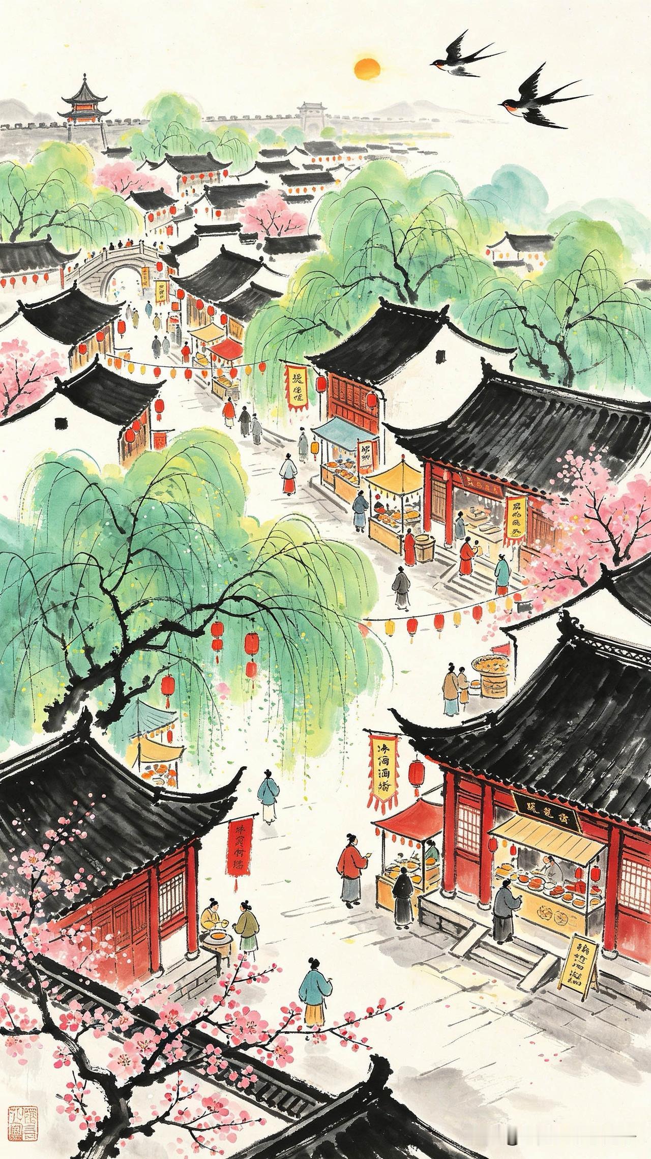 酒旗风暖客衣轻，
十里垂杨啭晓莺。
忽听梅花三弄彻，
   
…………请师友续尾