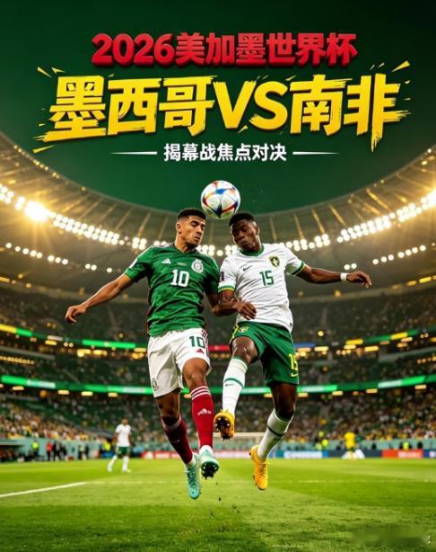 🔥世界杯揭幕战｜墨西哥 2-0 南非拿下开门红！高原主场碾压，南非两红牌崩盘。