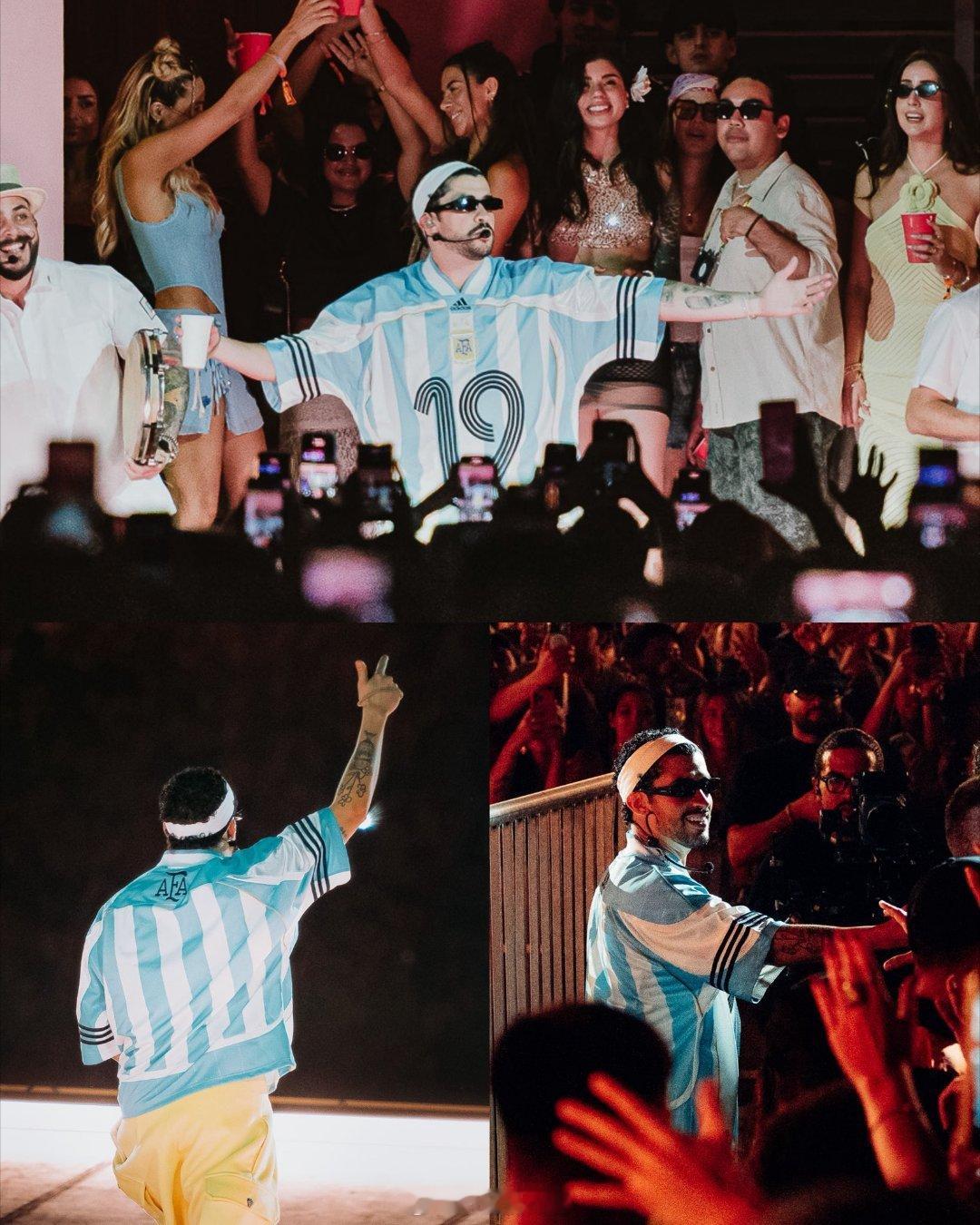 🇦🇷😮💨 坏兔子Bad Bunny 在河床体育场举办的首场演唱会上，身穿