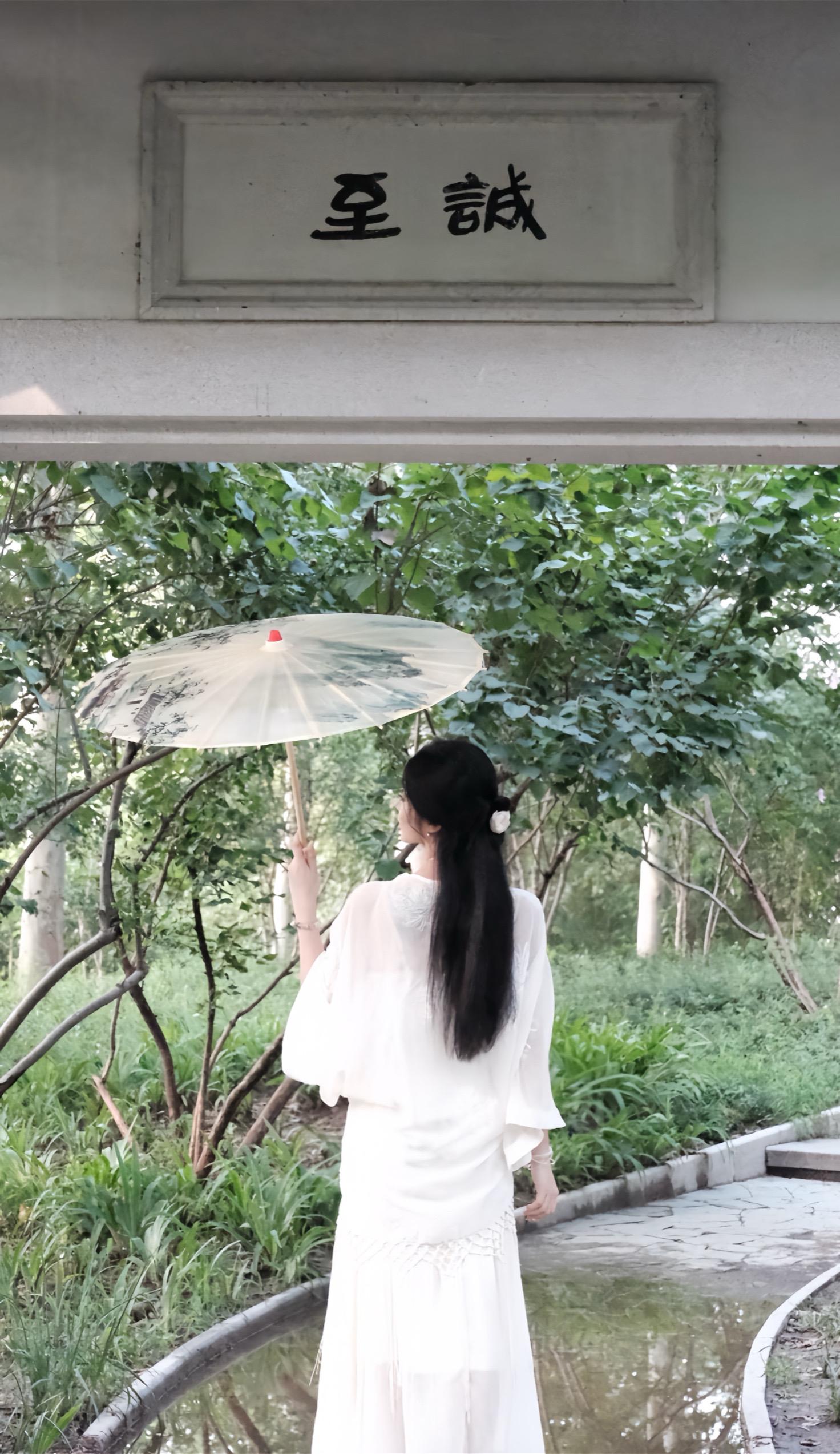 误入藕花深处， 载一袭水墨做裙裳， 是风动🪷是荷香， 是我眉间的朱砂微微滚烫。