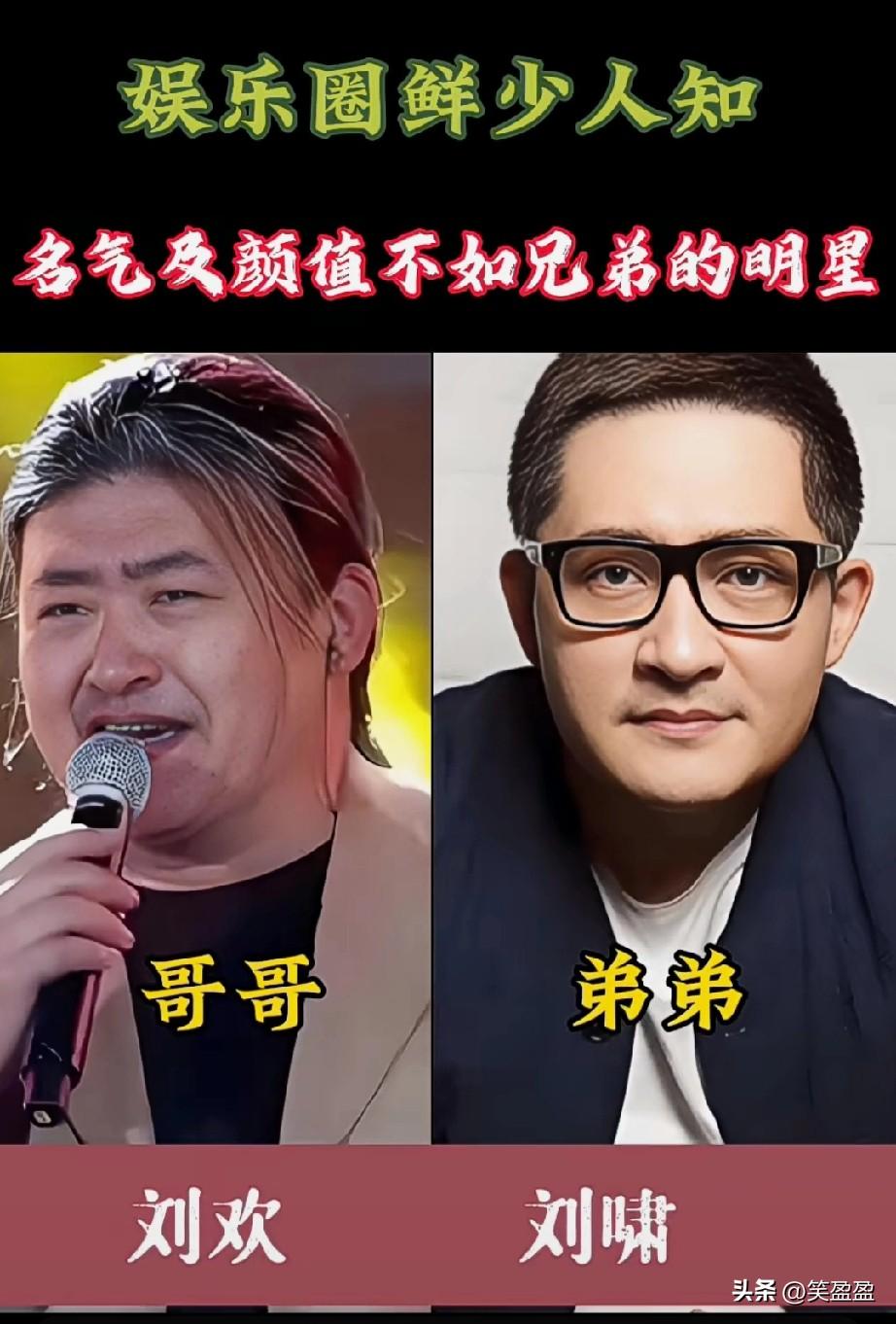 惊！这些娱乐圈明星竟是兄弟，你知道几对？最后一对也太像了吧？
刘欢老师和弟弟差别