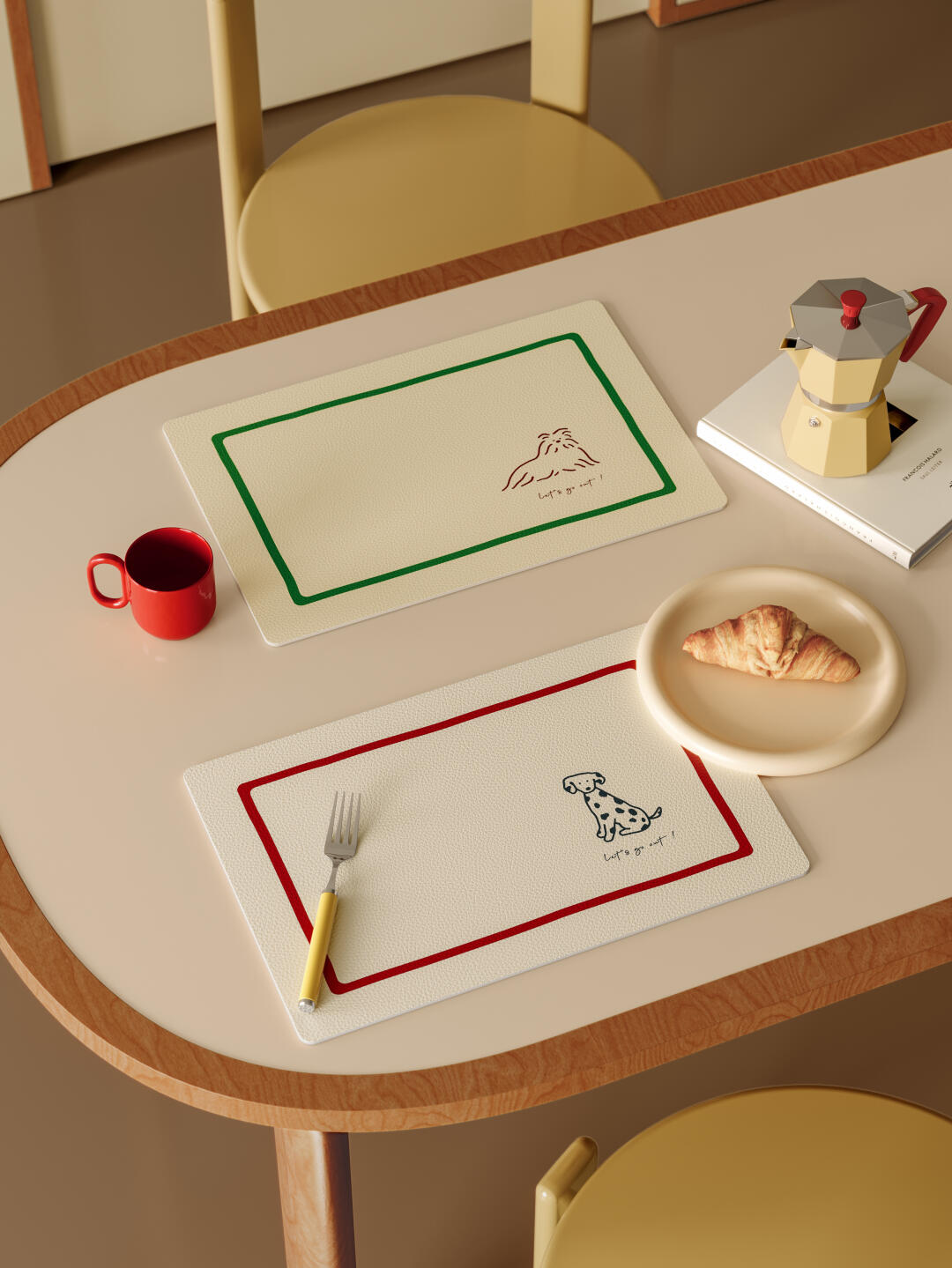 餐桌上的温柔点缀｜ins风手绘小狗餐桌搭配🍴