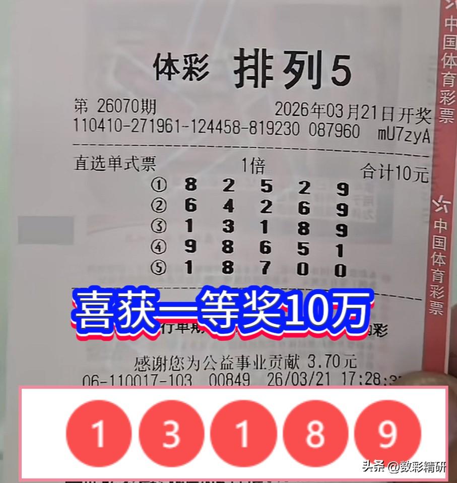 排列5第526070期开奖号码出炉：13189。这一期共爆出152注头奖，其中一