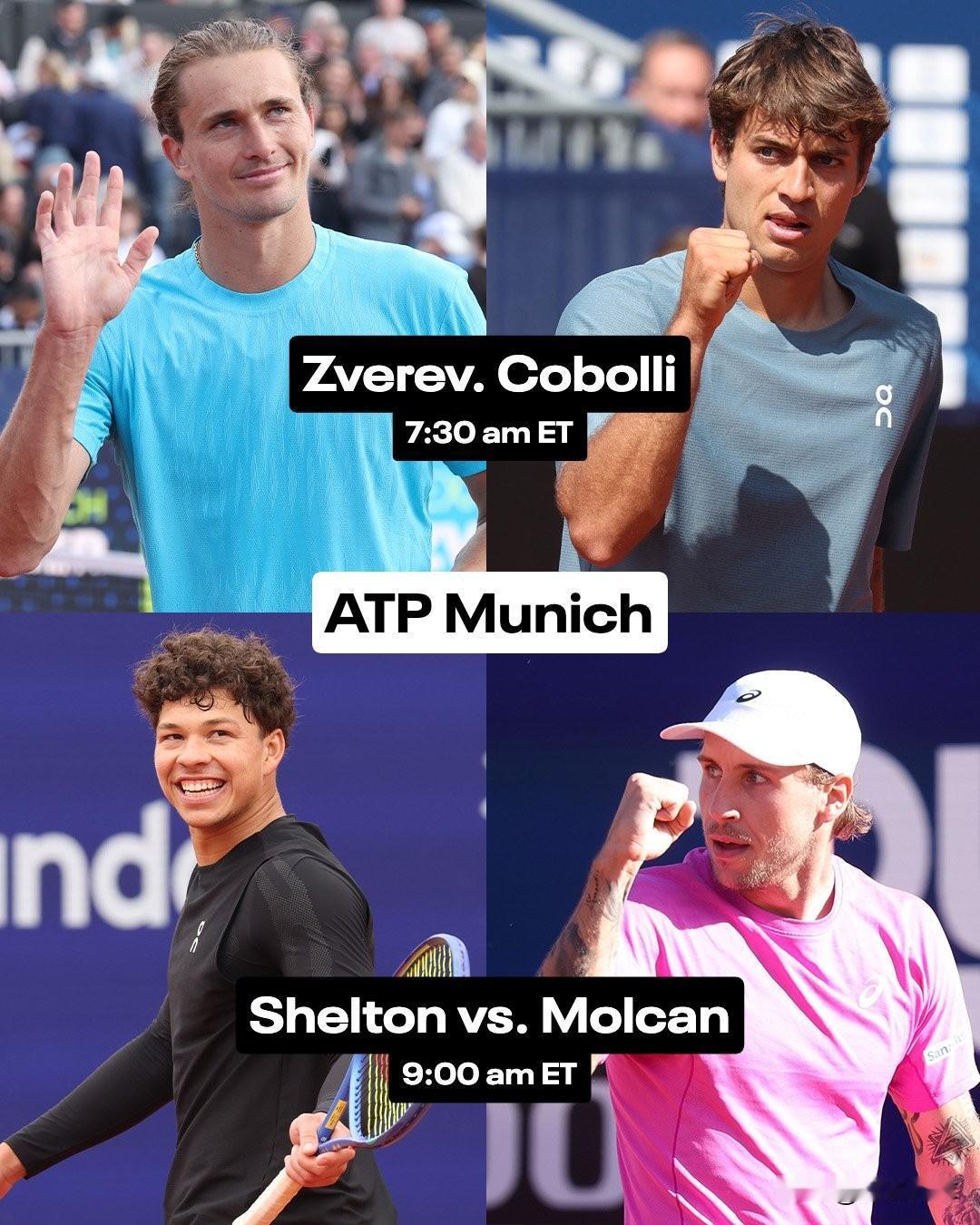 今日男单500赛事
👇ATP500慕尼黑半决赛
19：30，🇩🇪兹维列夫v