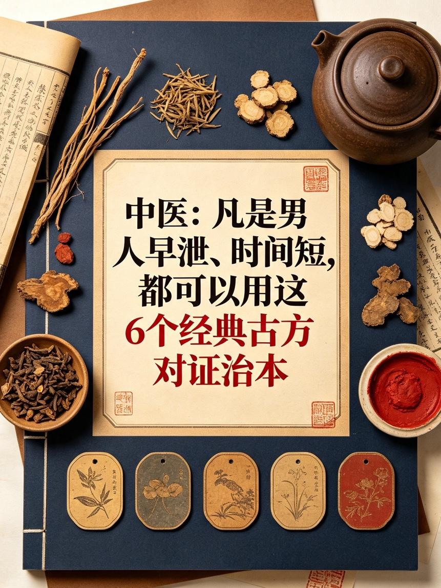 中医：凡是男人早泄、时间短，这6个经典古方可对证治本

一、金锁固精丸——肾气不