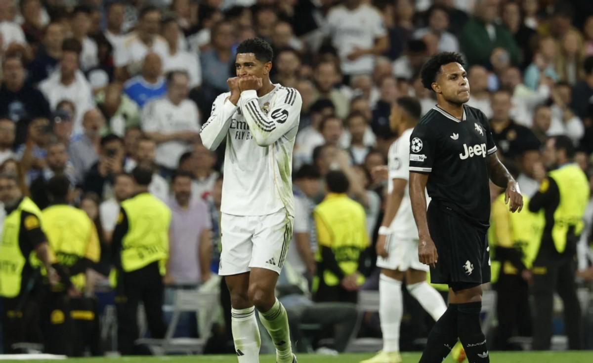 欧冠焦点战刚结束，皇马在主场一球小胜尤文图斯，贝林厄姆补射打入唯一进球。尤文最近