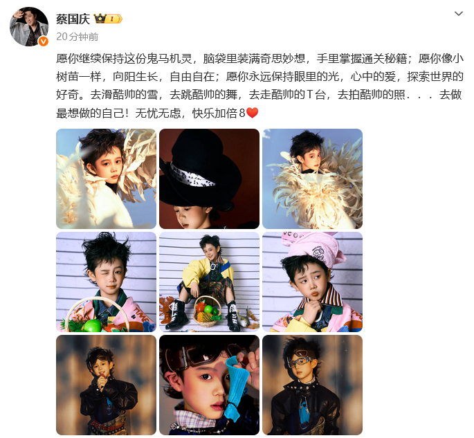 蔡国庆儿子8岁生日照 蔡国庆儿子8岁生日照，可爱哦！ 