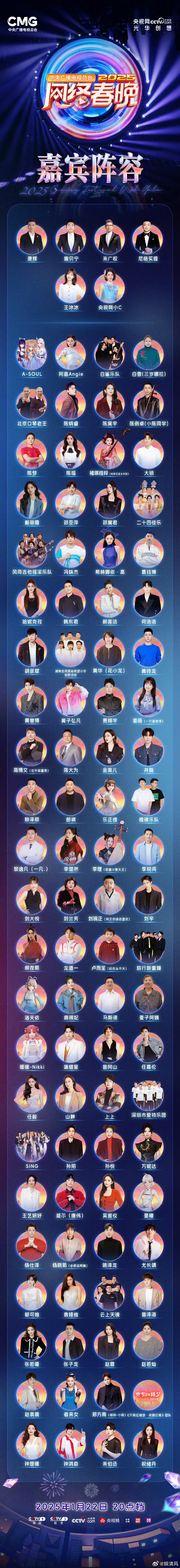2025央视网络春晚全阵容 这春晚全阵容，我真的爱了，不敢想有多好看了！！每一个