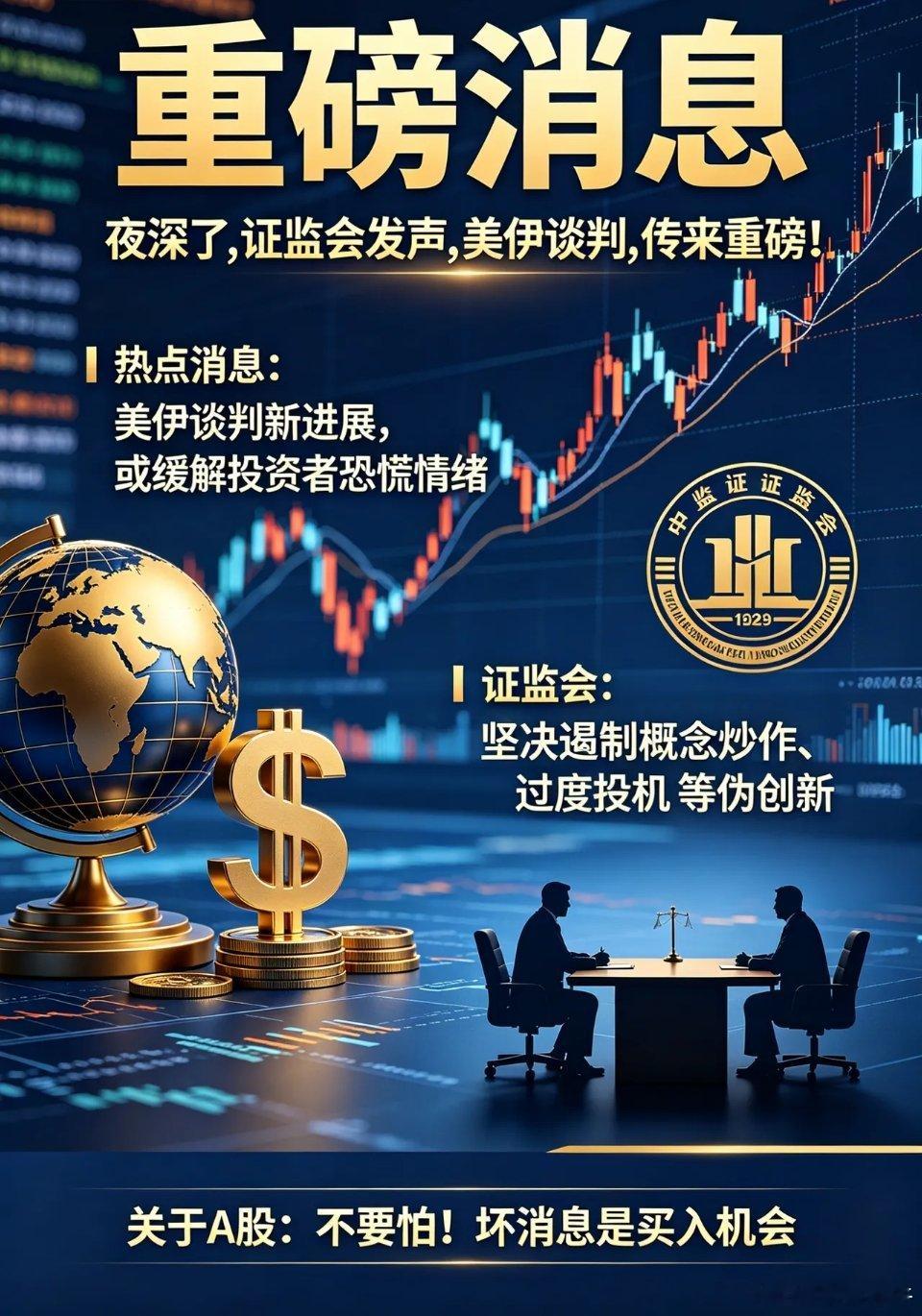 美伊问题谈判 夜深了,证监会发声,美伊谈判,传来重磅！一、热点消息①美伊谈判传出
