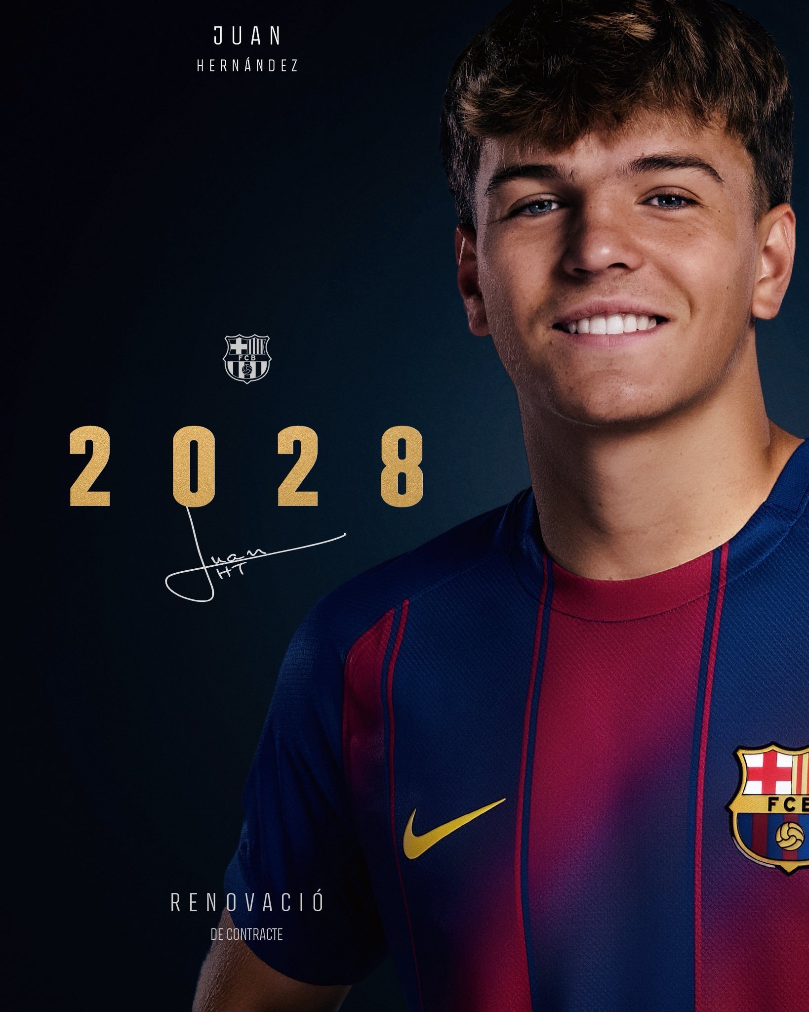 官方：胡安·埃尔南德斯续约至2028年👏🏻👏🏻👏🏻👏🏻巴萨vs马