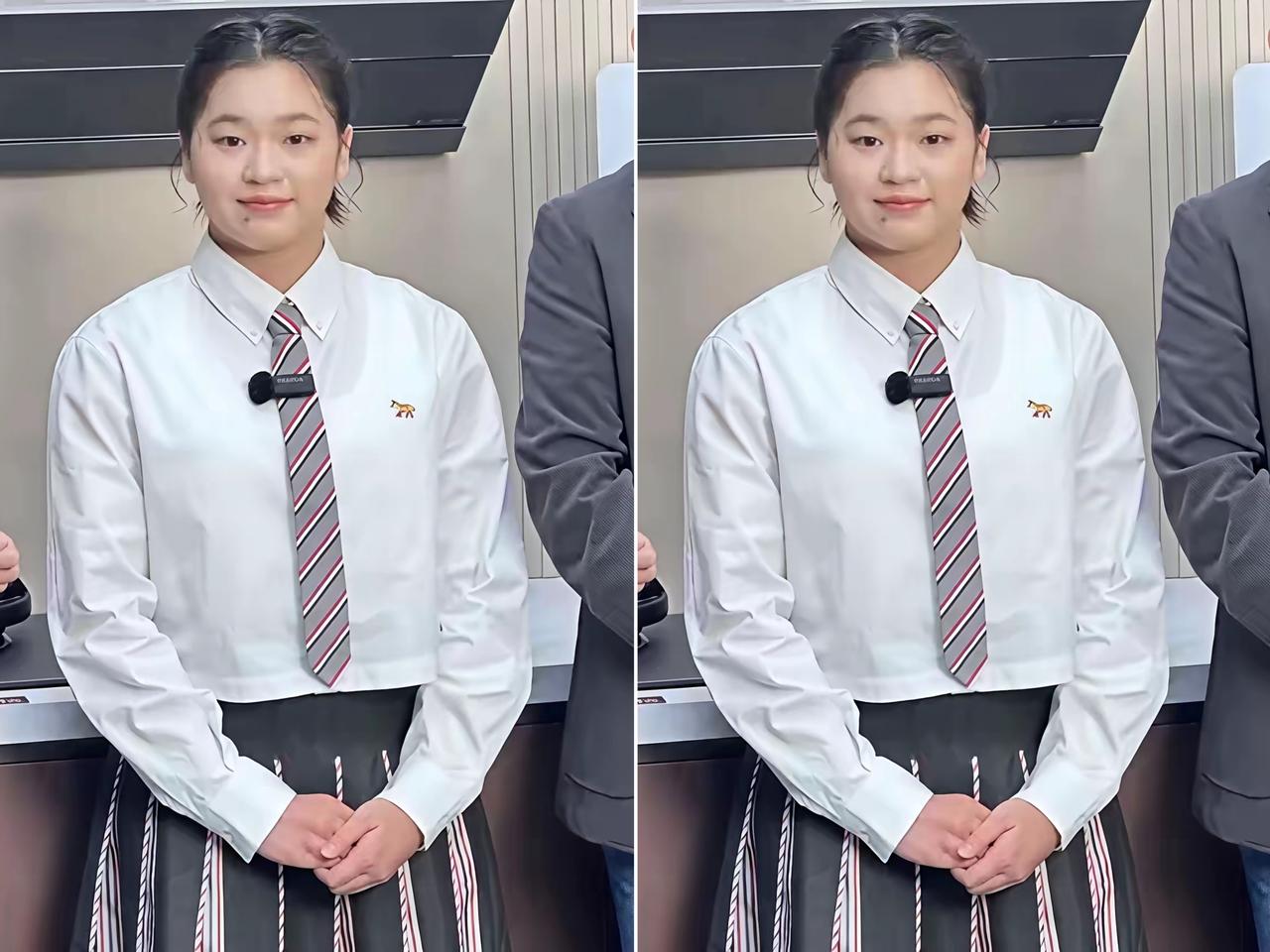 果然面相是不会骗人的，
不信你看全红婵。
19岁的她亮相上海活动，
一身清爽学院