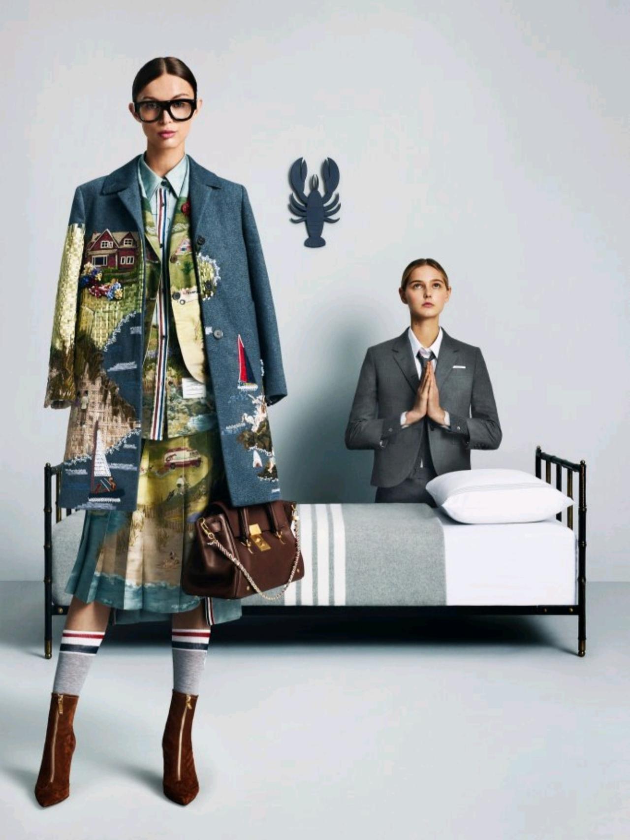 Thom Browne 2026早秋系列在面料上延续品牌一贯的高级质感，精纺羊毛