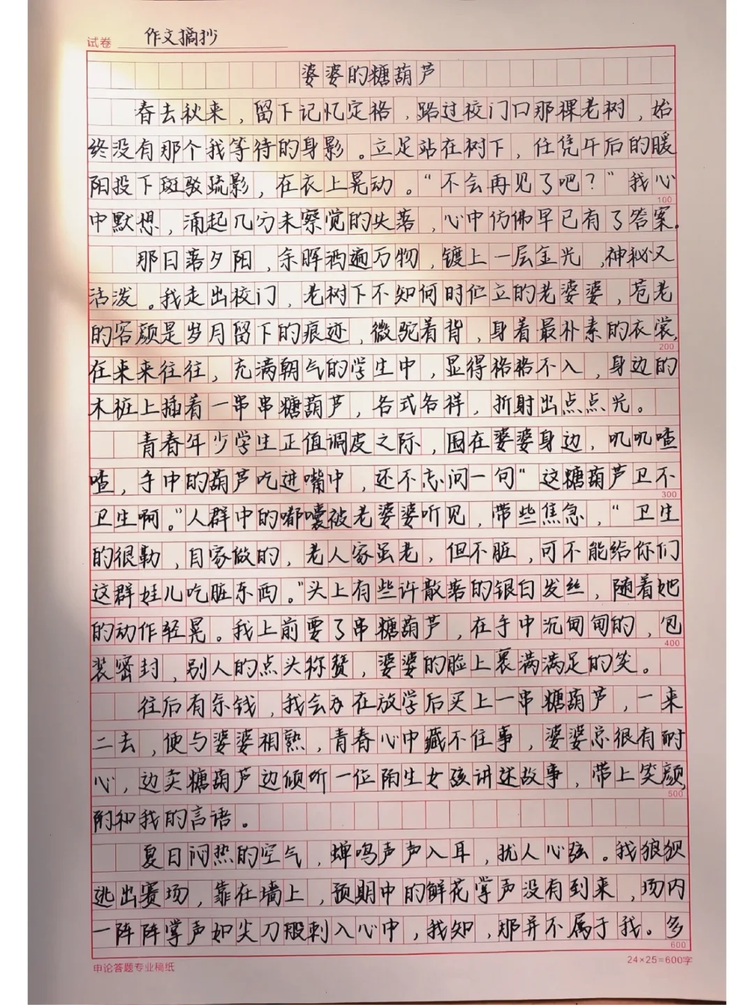 优秀作文《婆婆的糖葫芦》
