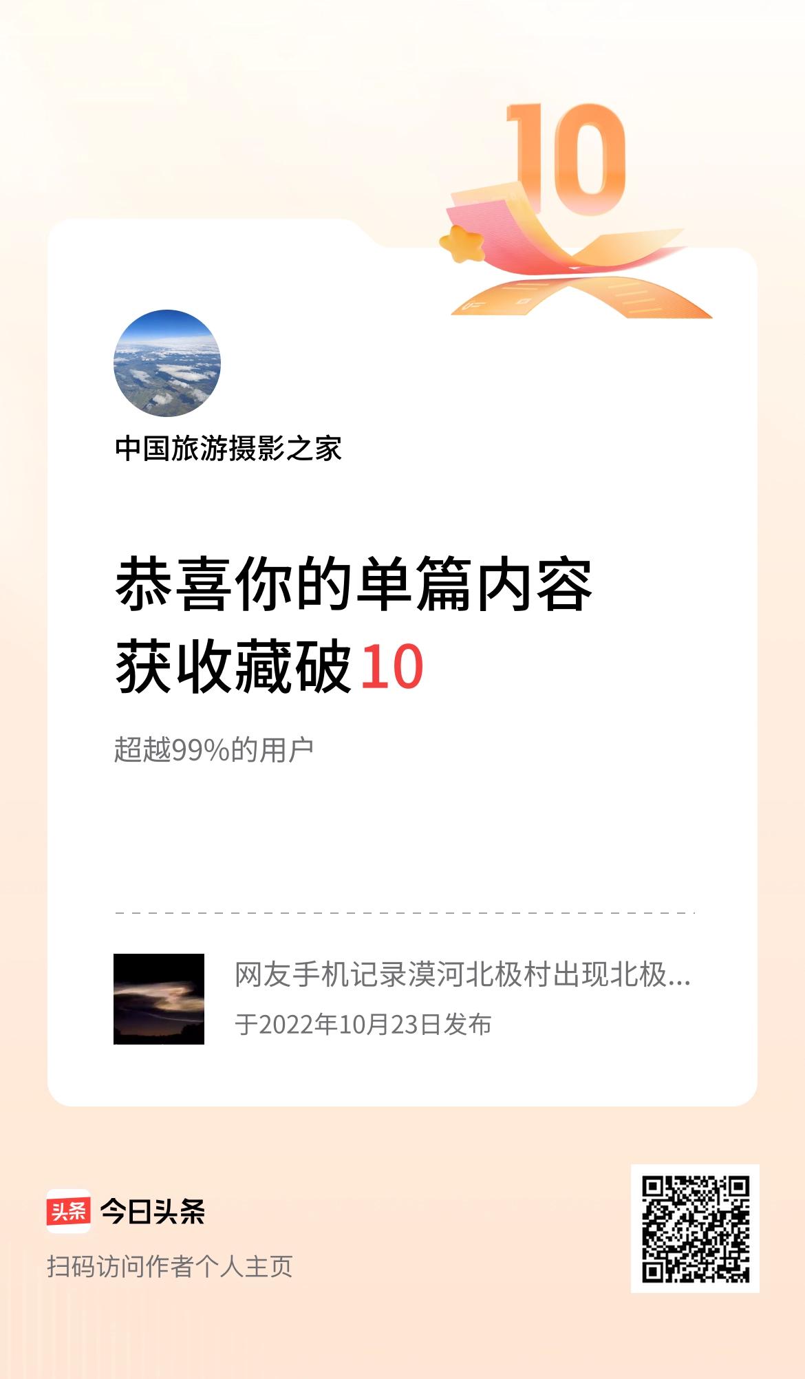 单篇内容获收藏量破10啦！