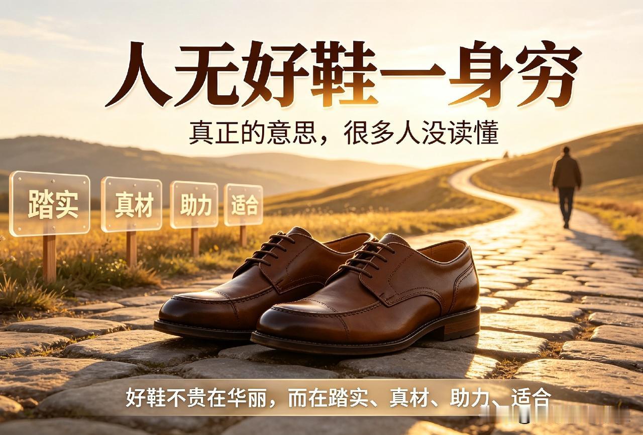 老话：人无好鞋一身穷，读懂的人少之又少
 
听过一句老话：人无好鞋一身穷。
 