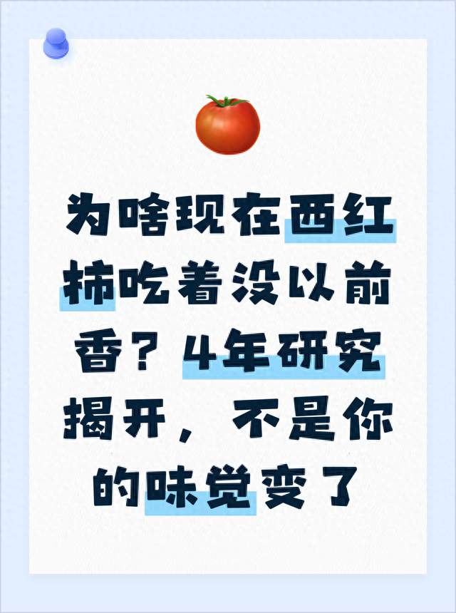 为啥现在西红柿吃着没以前香？4年研究揭开，不是你的味觉变了