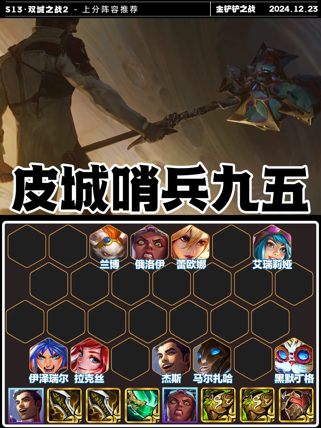 姐妹们！皮城哨兵九五，上分必会阵容！