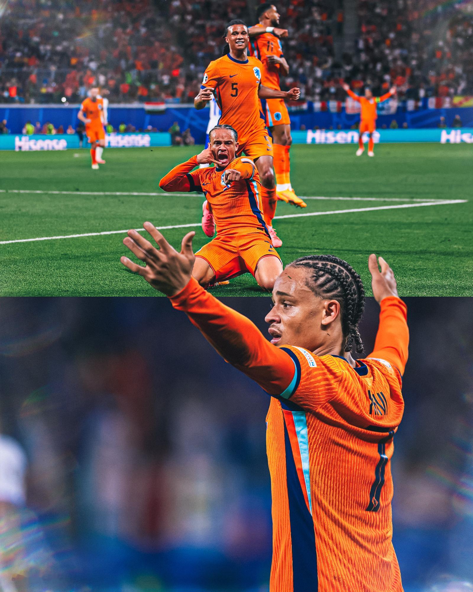 哈维·西蒙斯：我都庆祝成这样了。🇳🇱#西蒙斯进球被吹##荷兰vs法国##欧洲